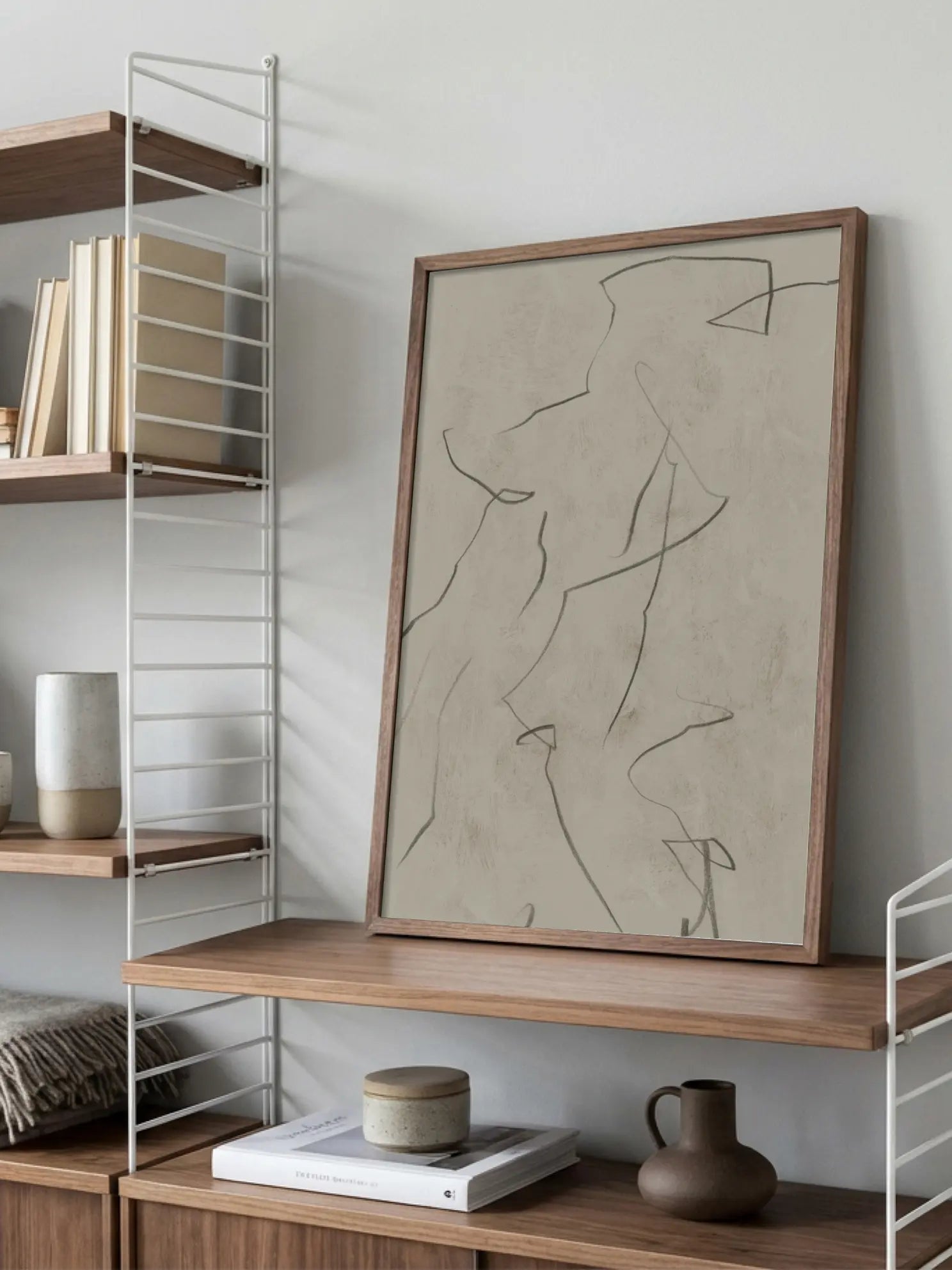 Beige Line Art Poster