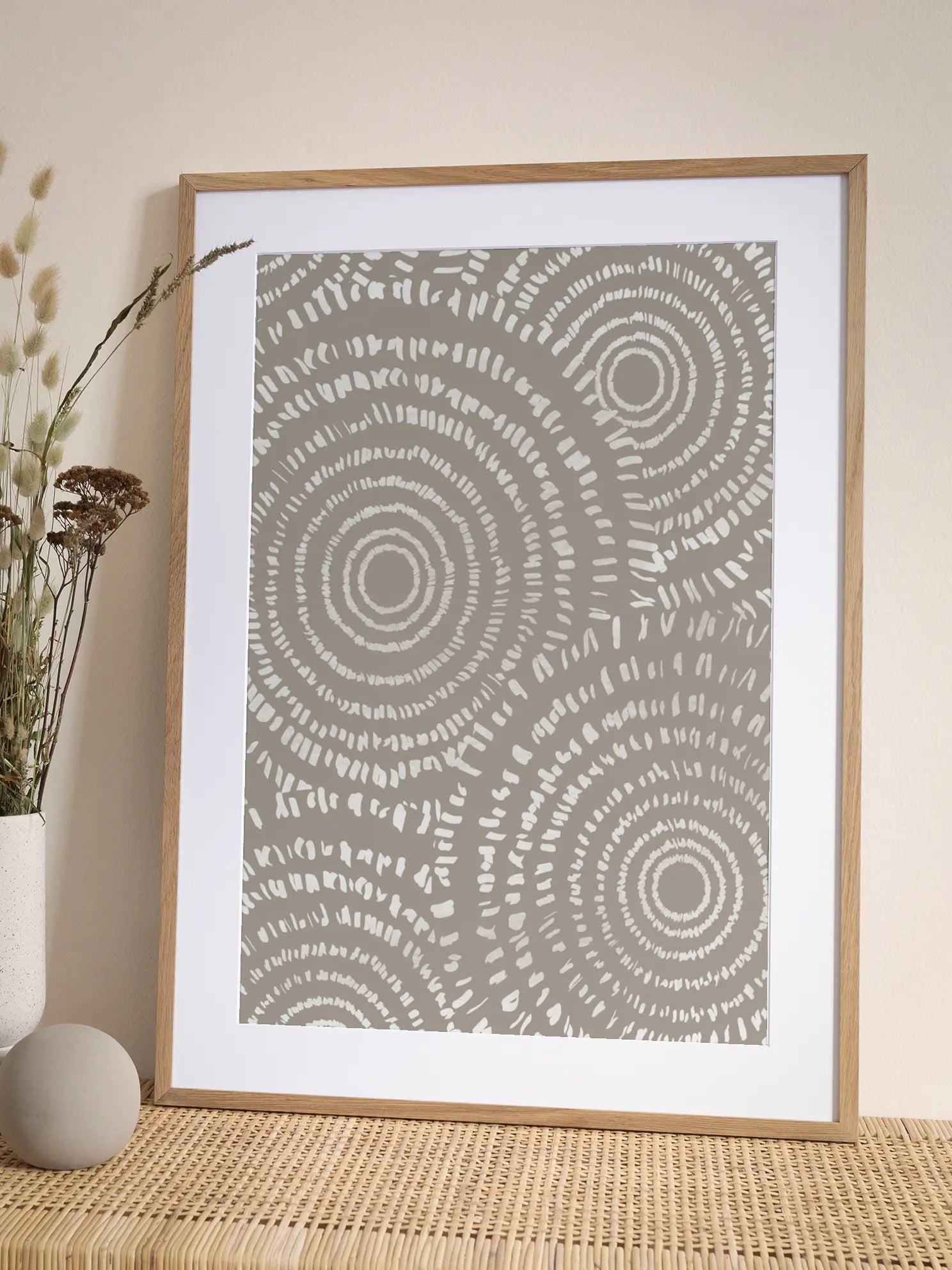 Beige Patterned Poster