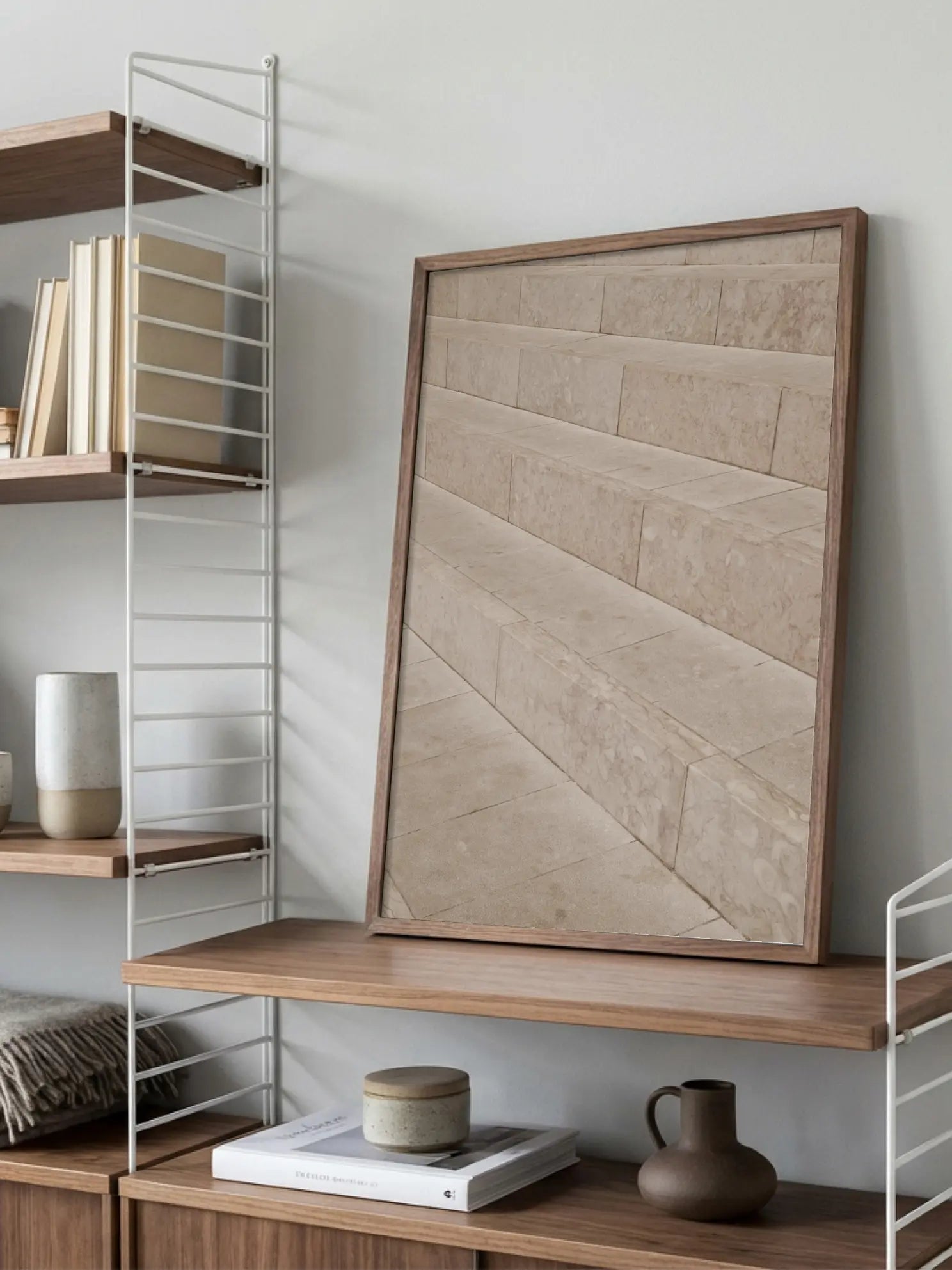 Beige Stairs Poster