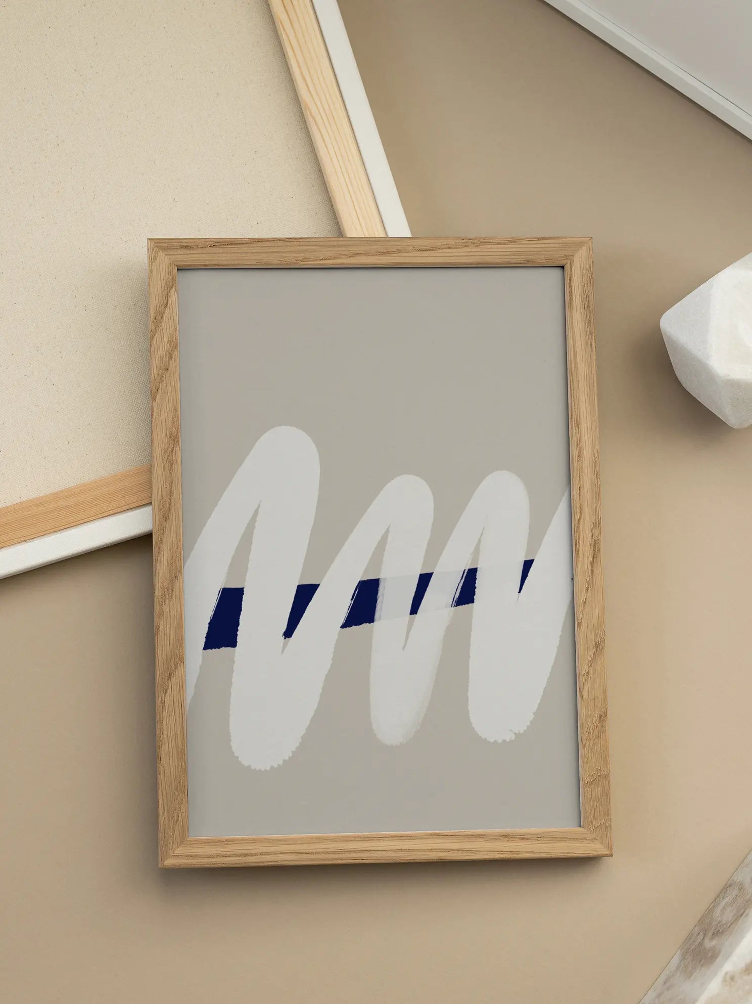Beige Strokes Poster