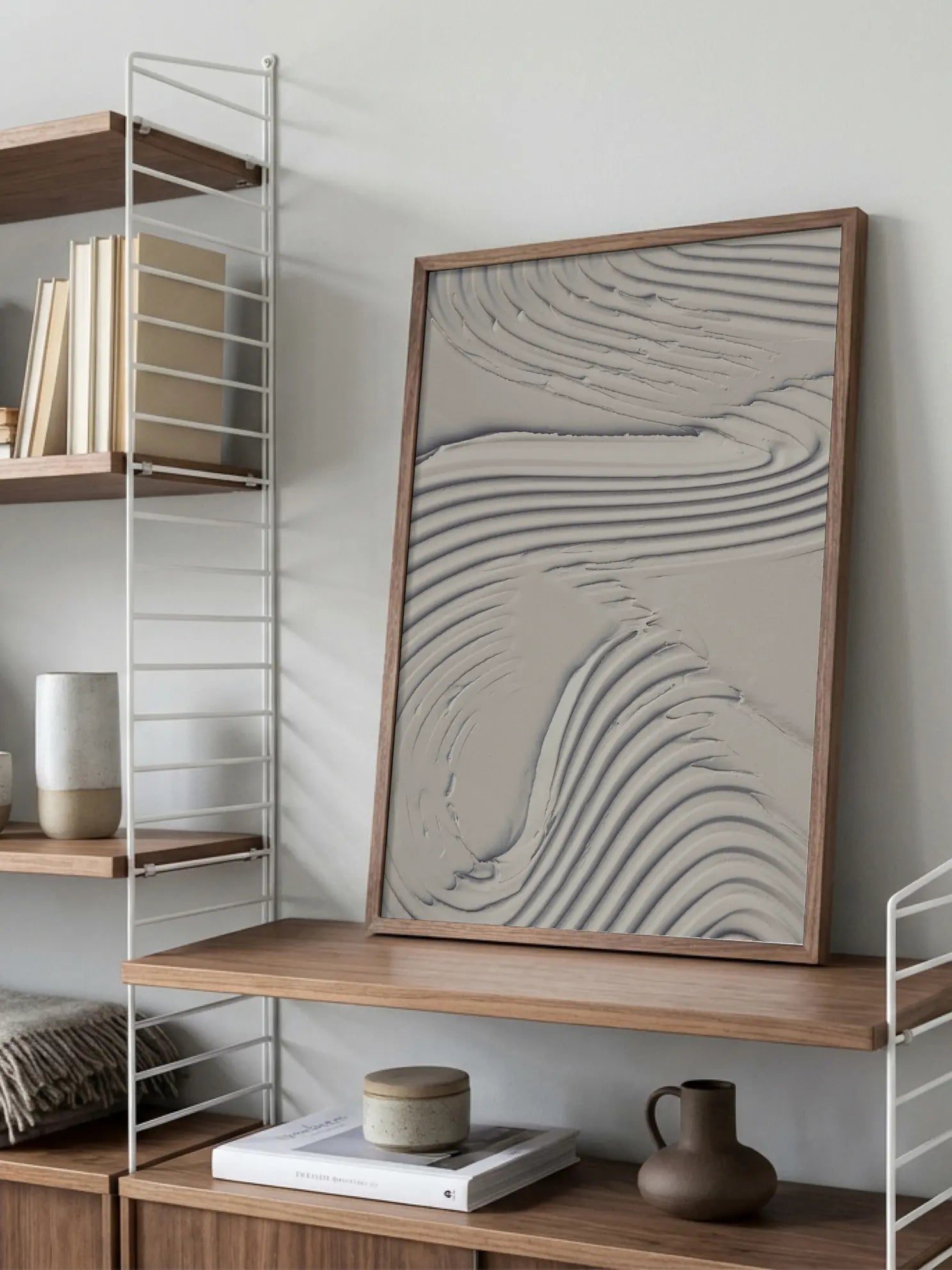 Beige Texture Waves Poster