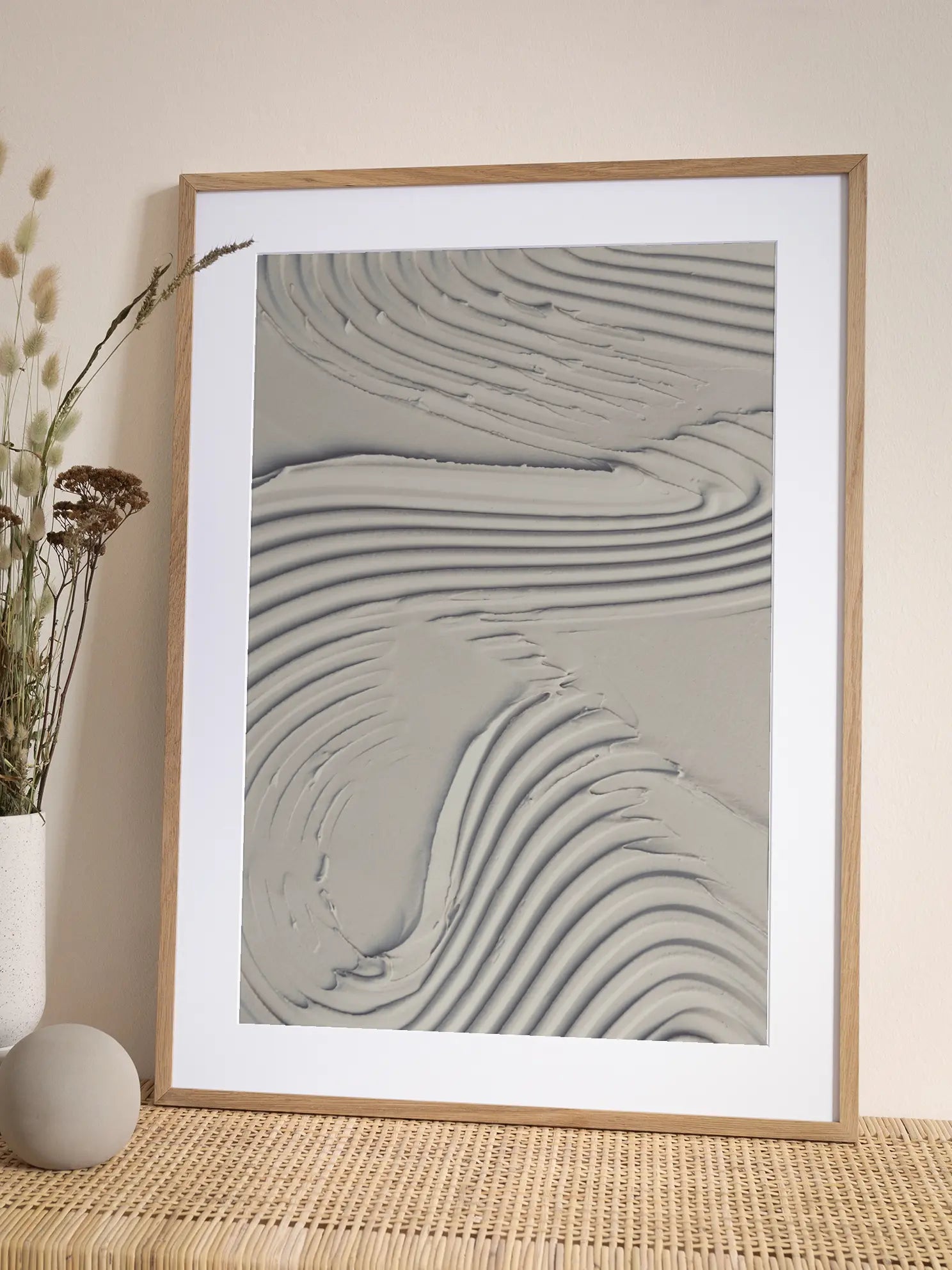 Beige Texture Waves Poster