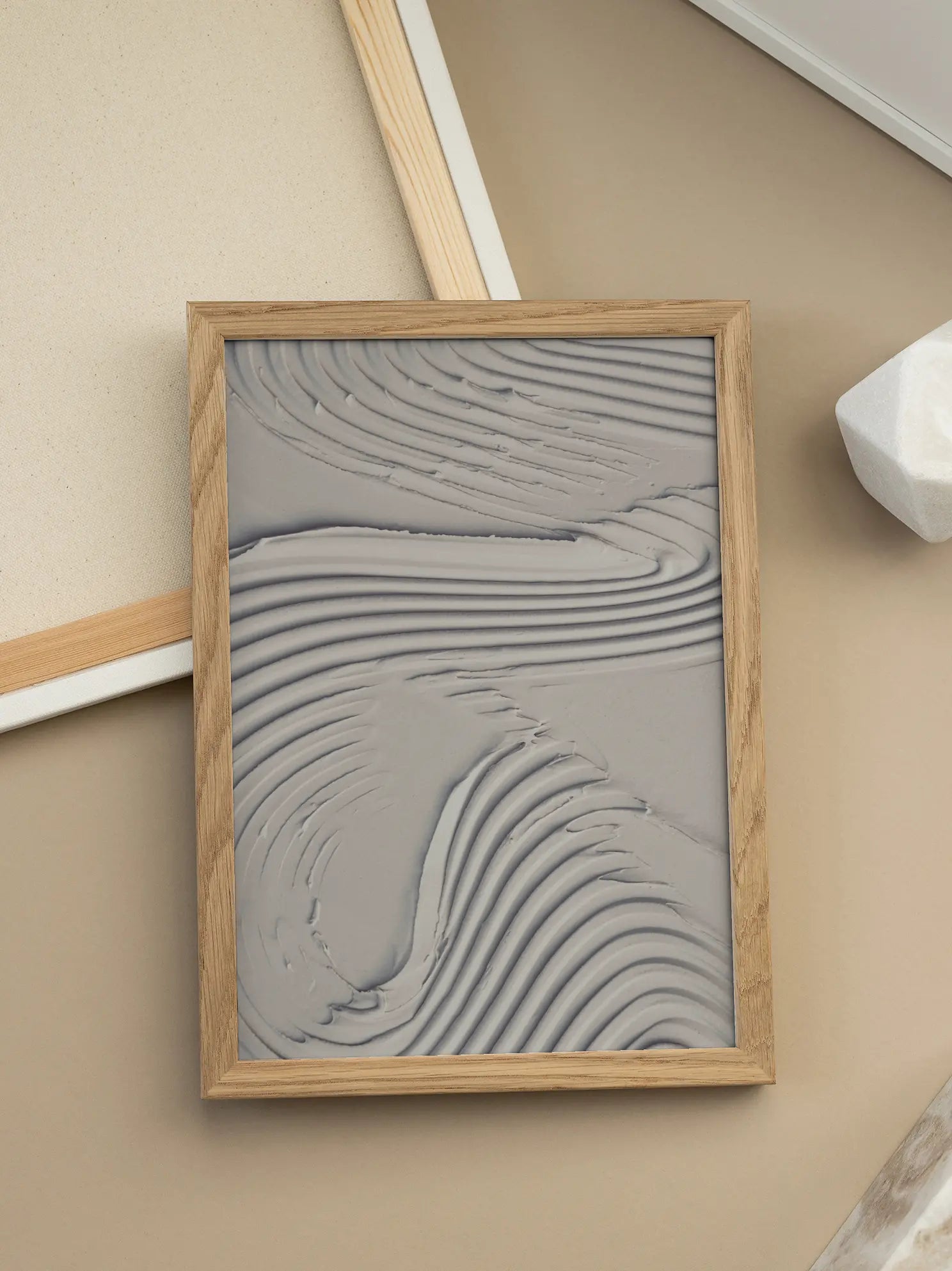 Beige Texture Waves Poster