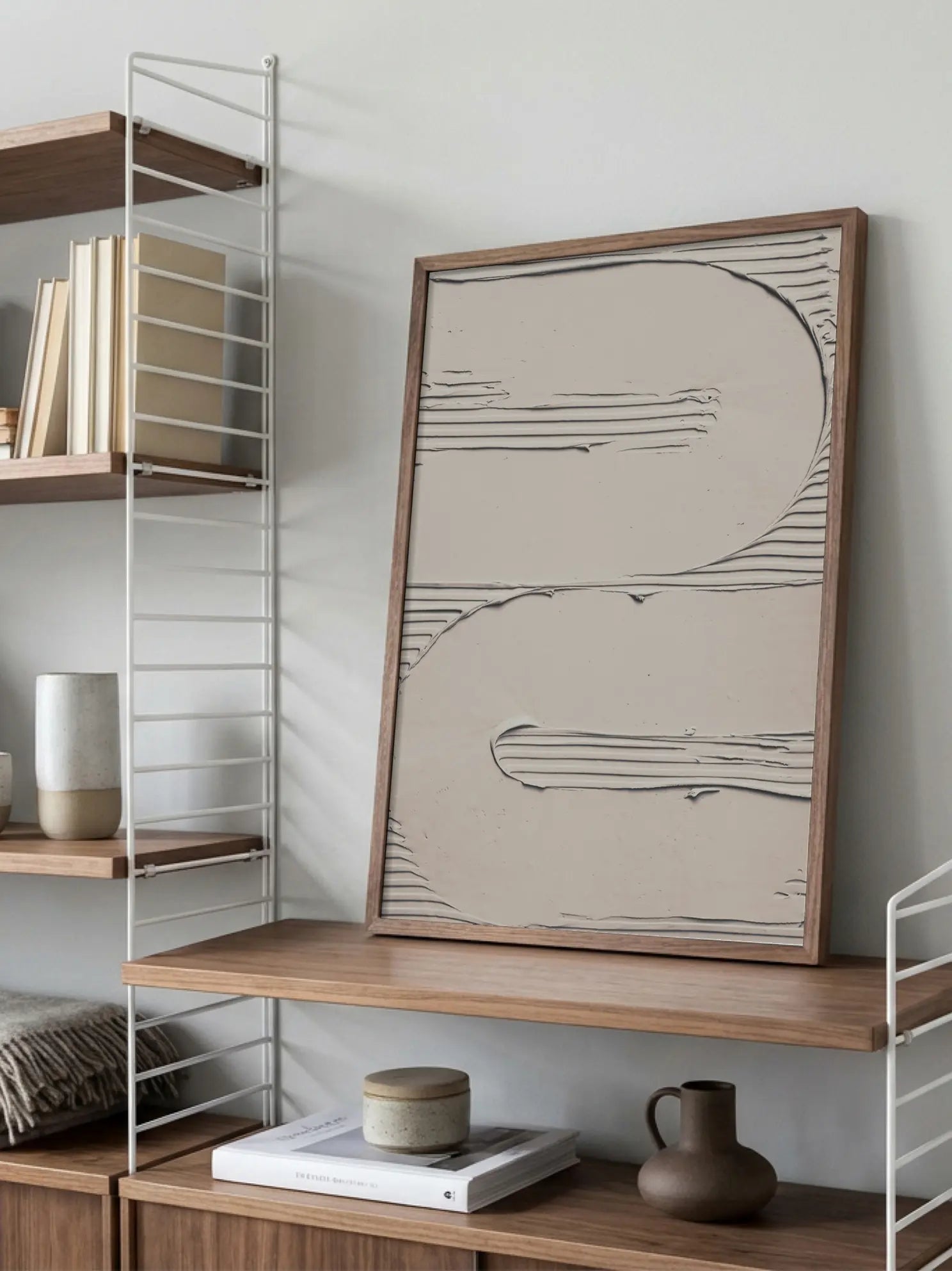 Beige Waves Poster
