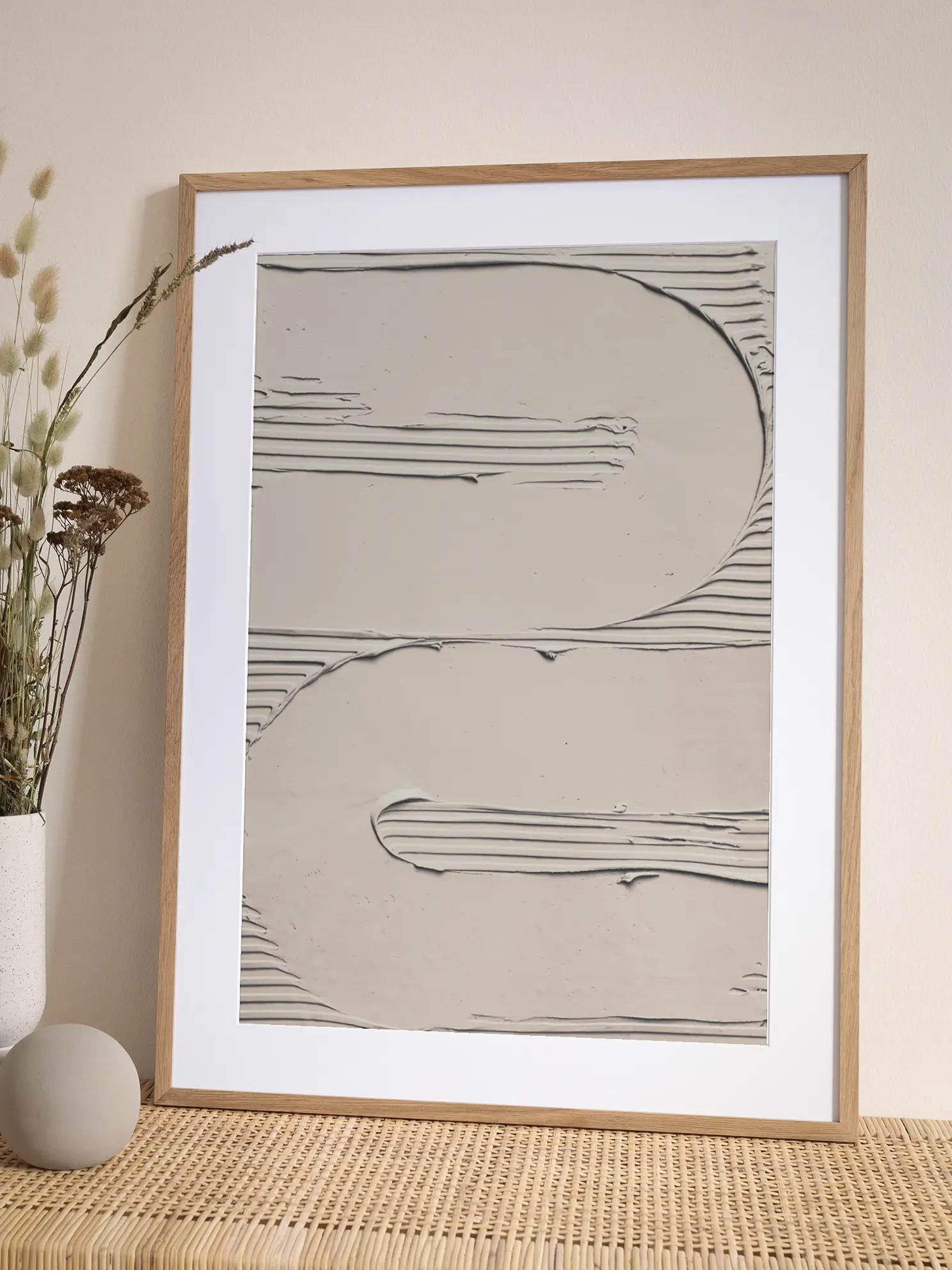 Beige Waves Poster