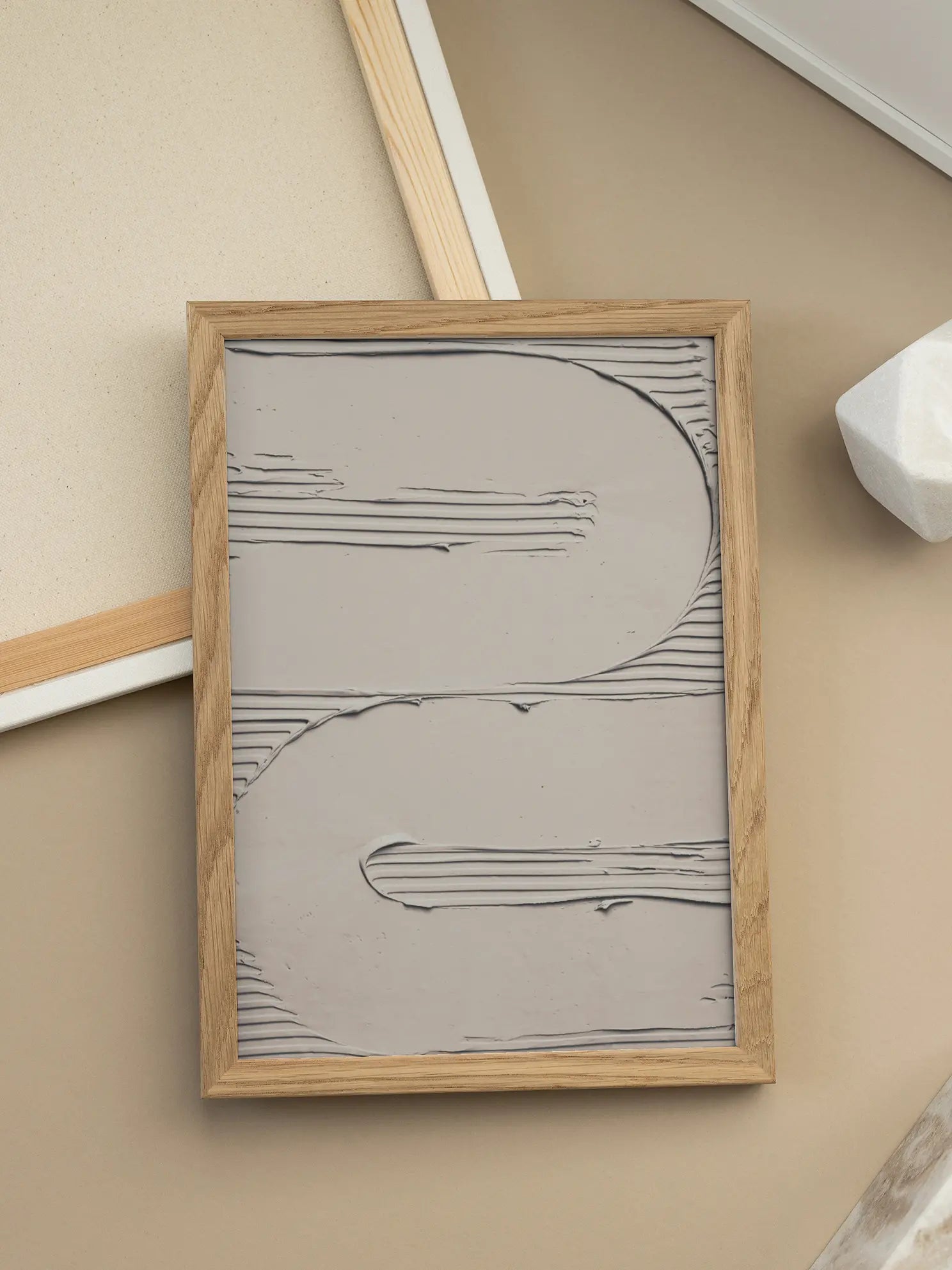 Beige Waves Poster