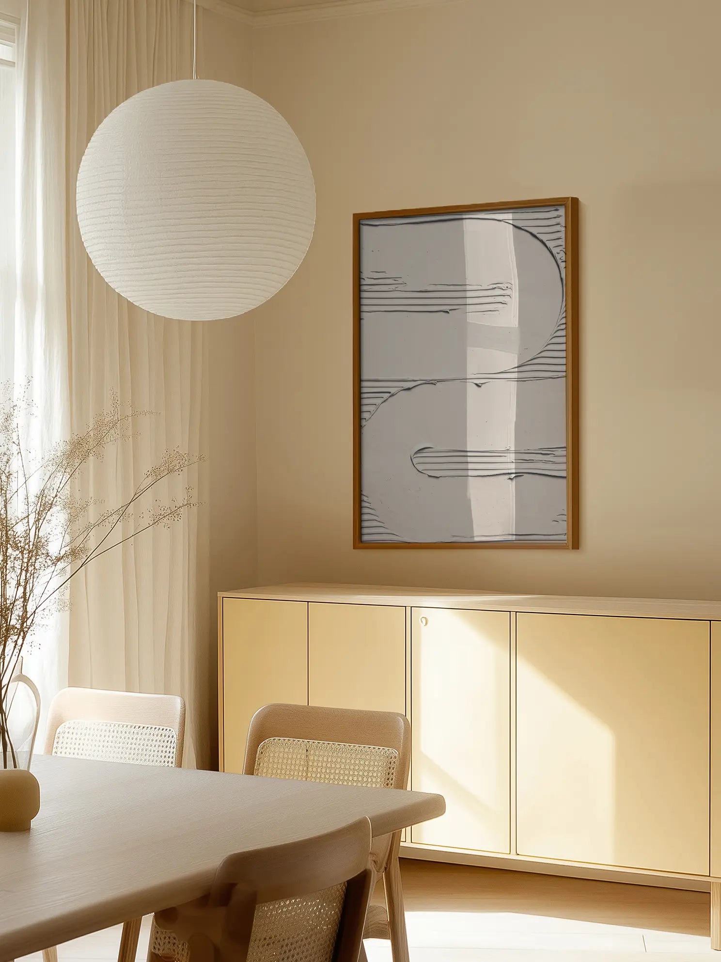 Beige Waves Poster