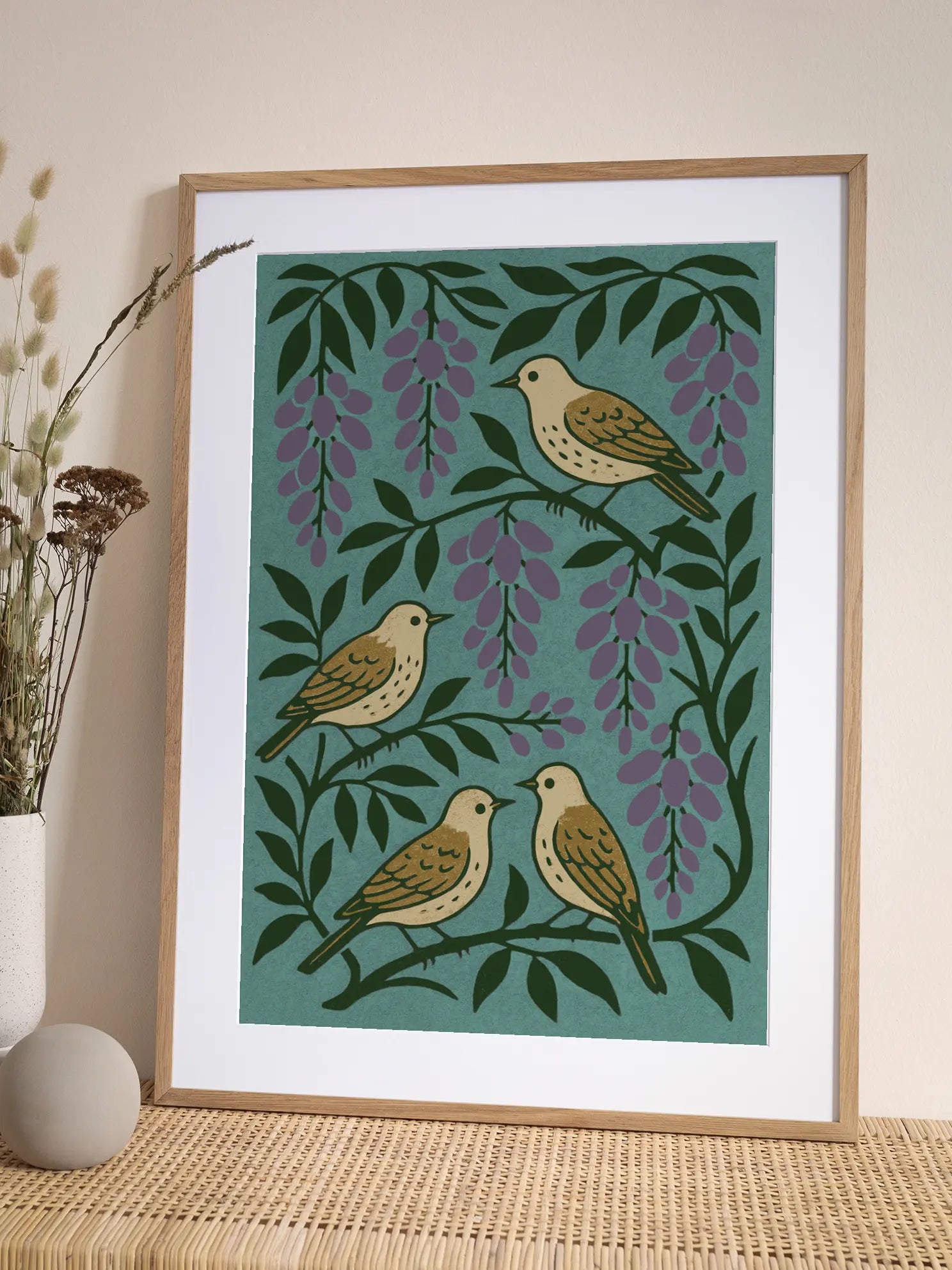 Birds and Flowers Poster