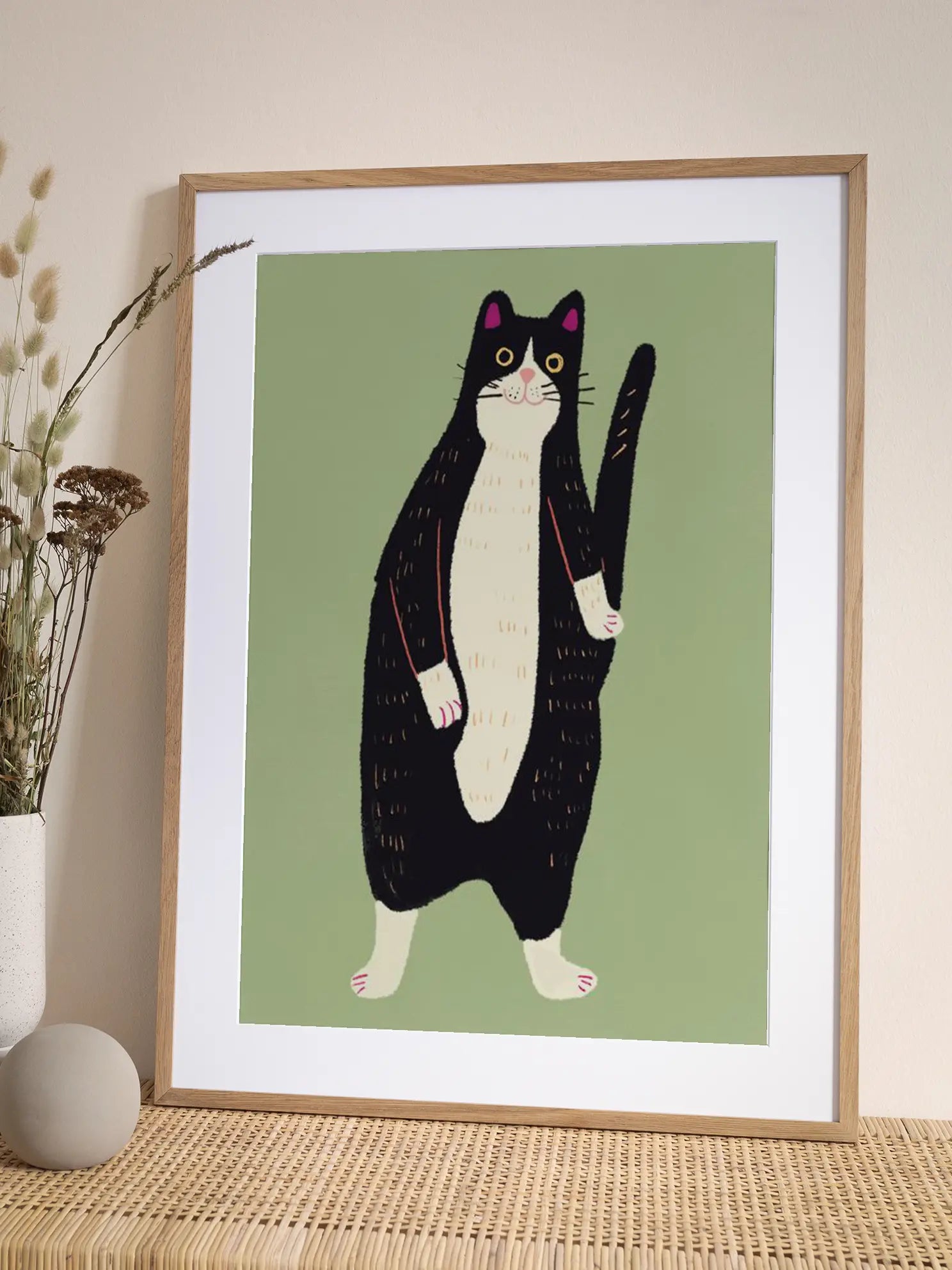 Black and White Cat Poster