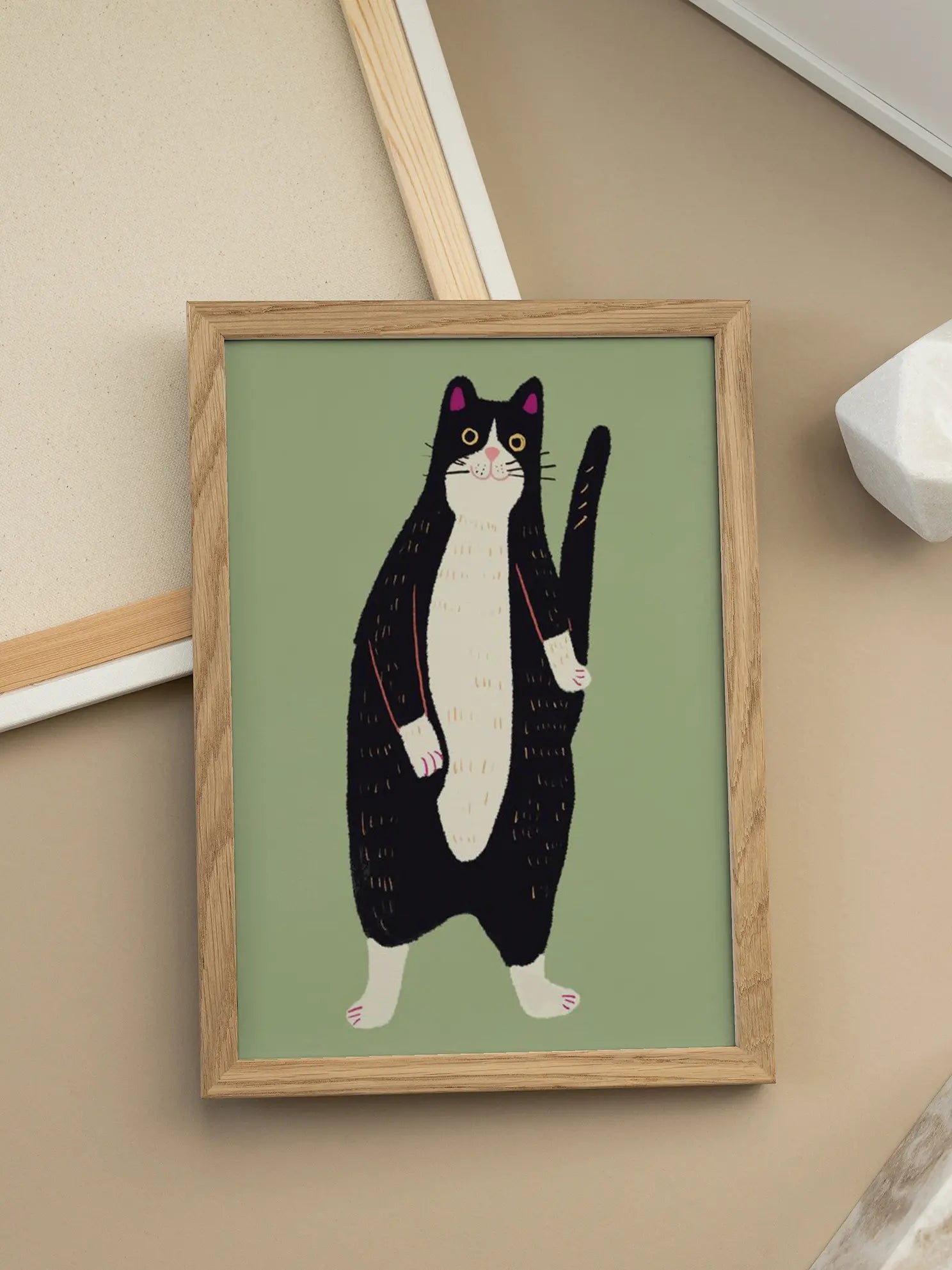 Black and White Cat Poster