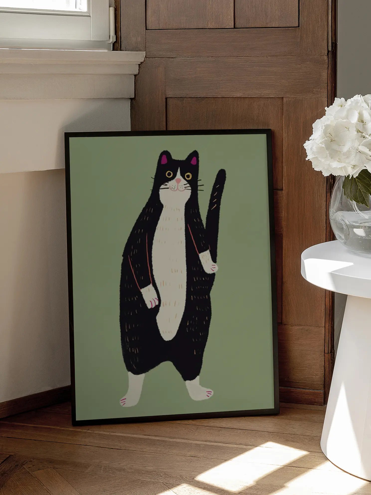 Black and White Cat Poster