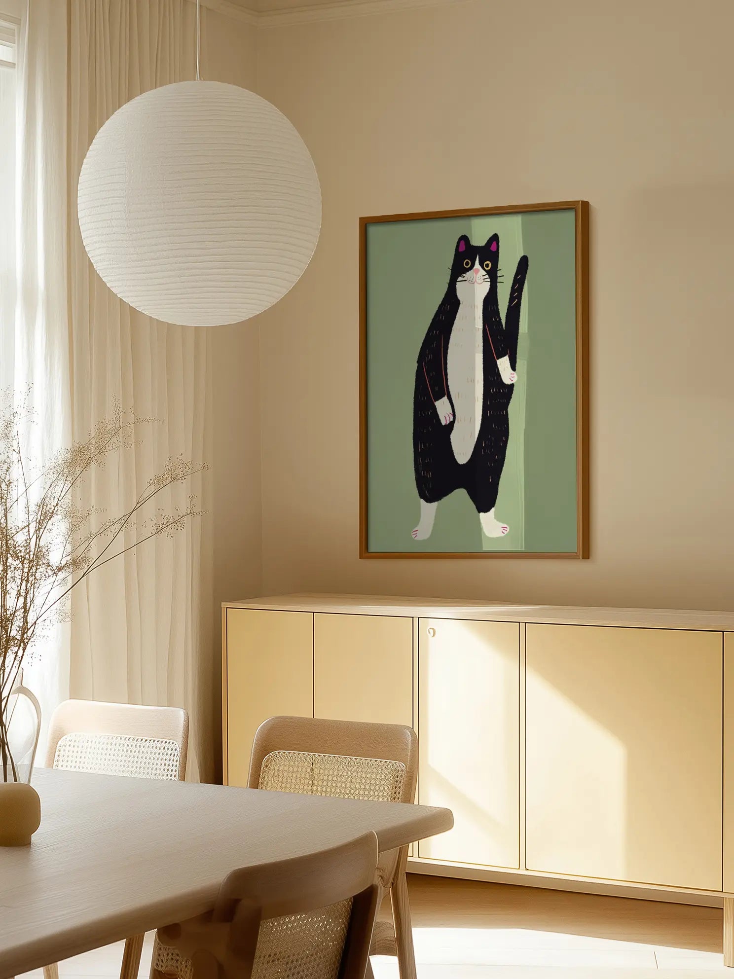 Black and White Cat Poster