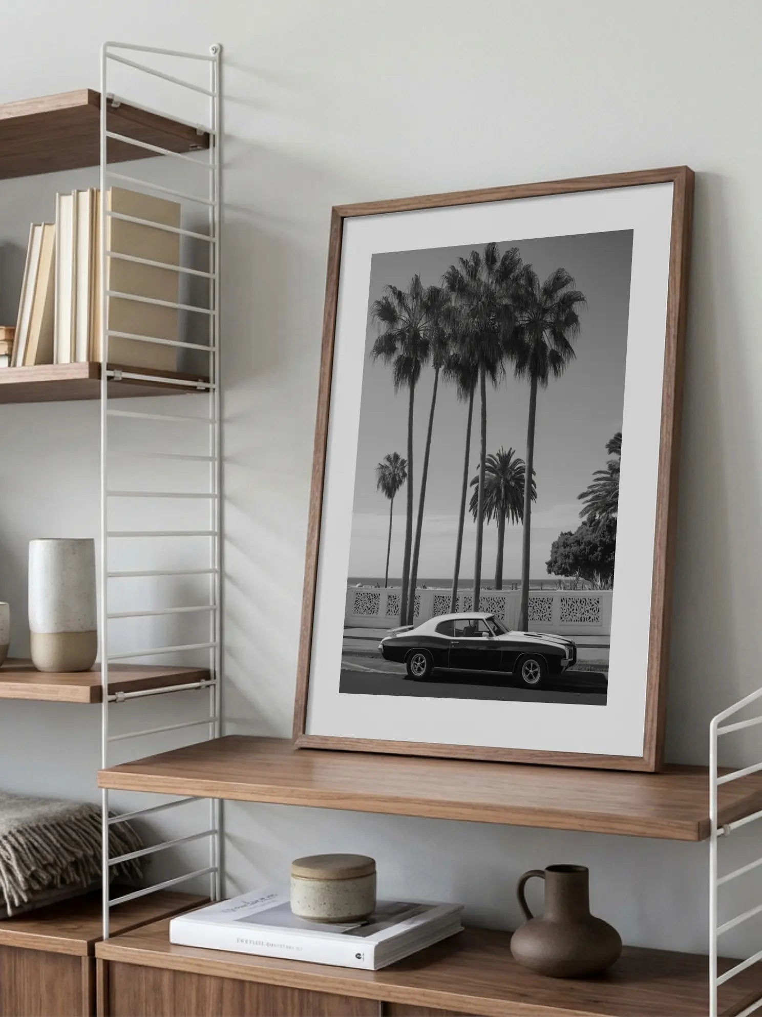Black and White Classic Car Poster