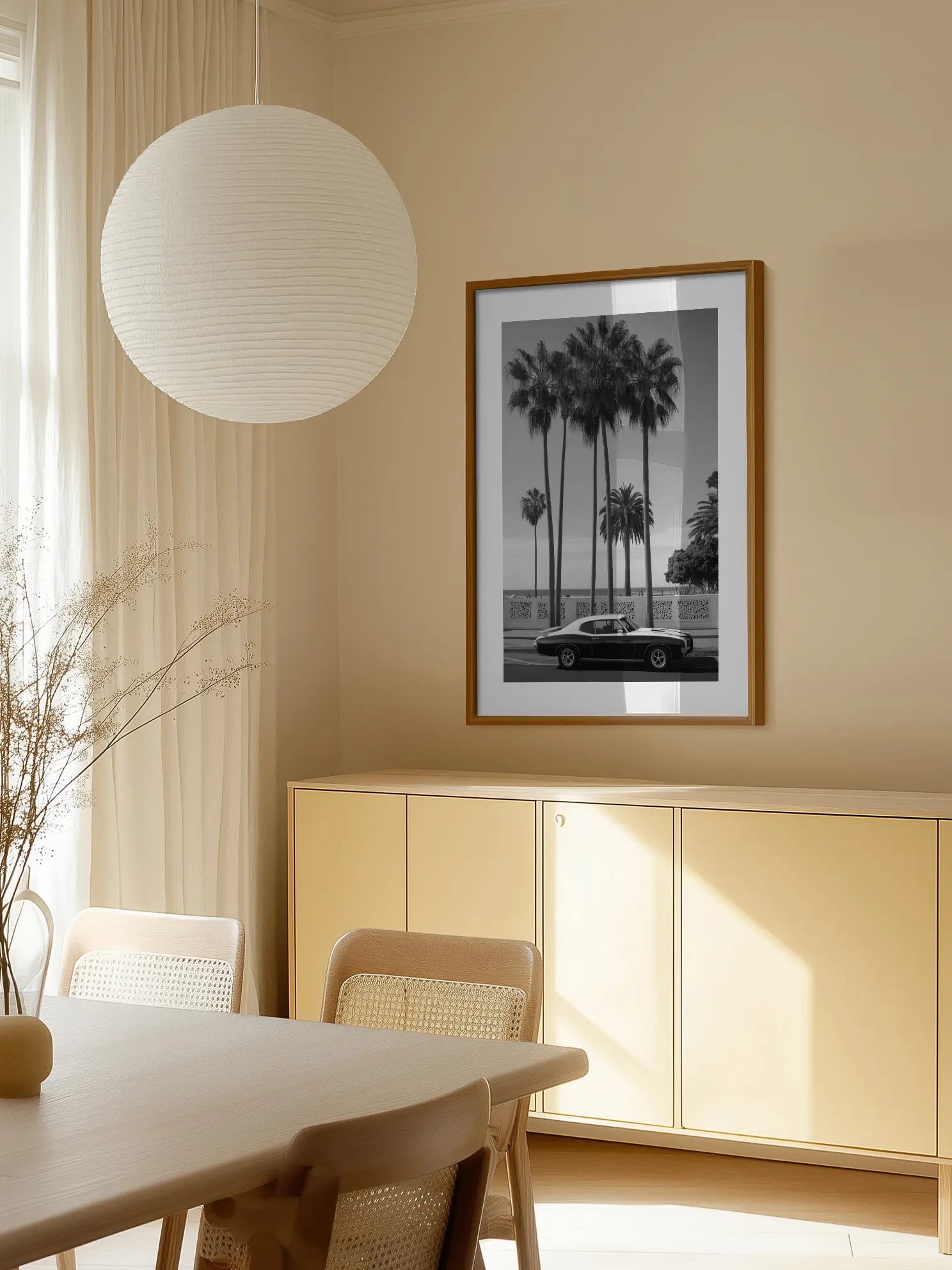 Black and White Classic Car Poster