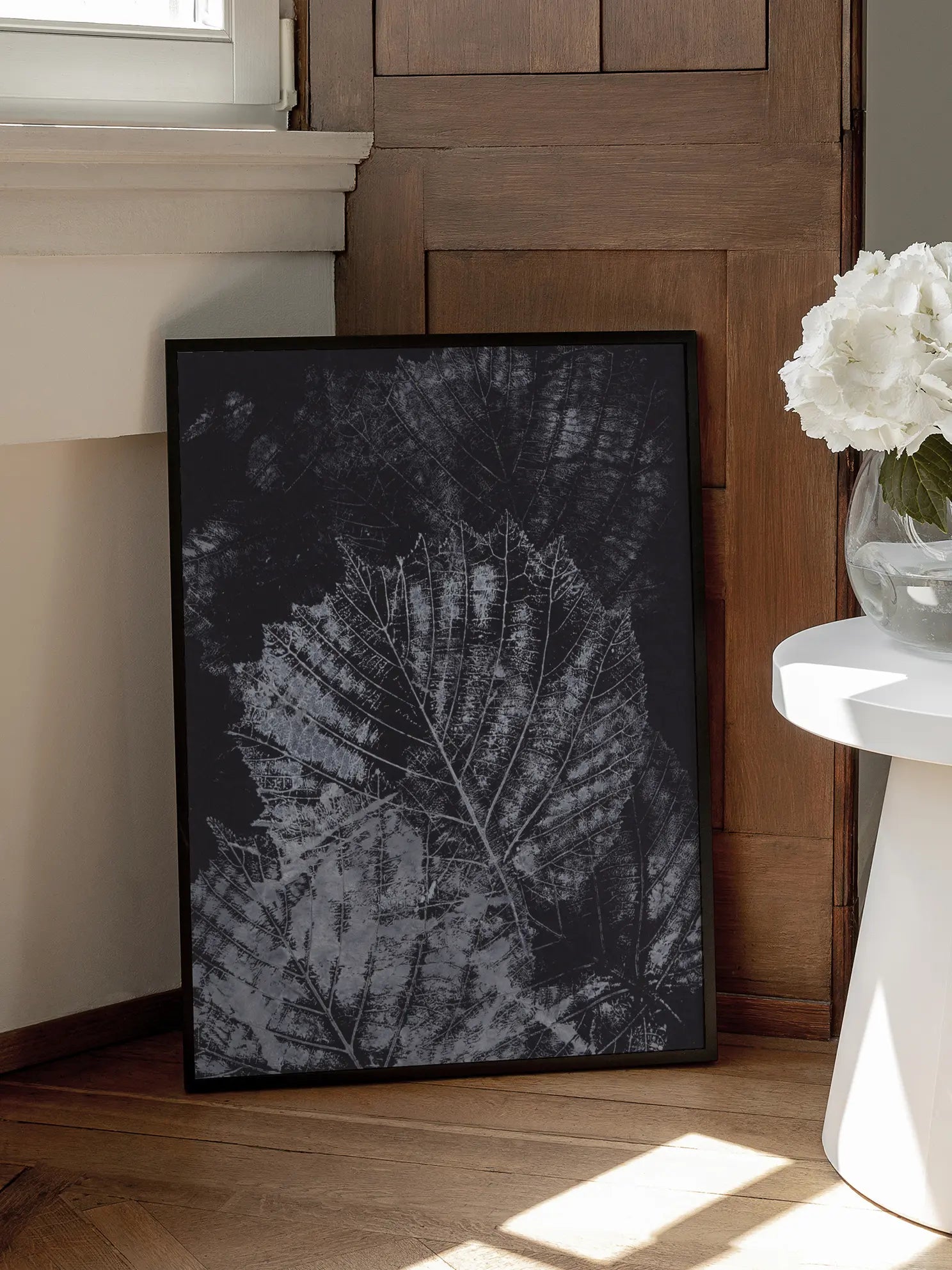 Black and White Leaves Poster