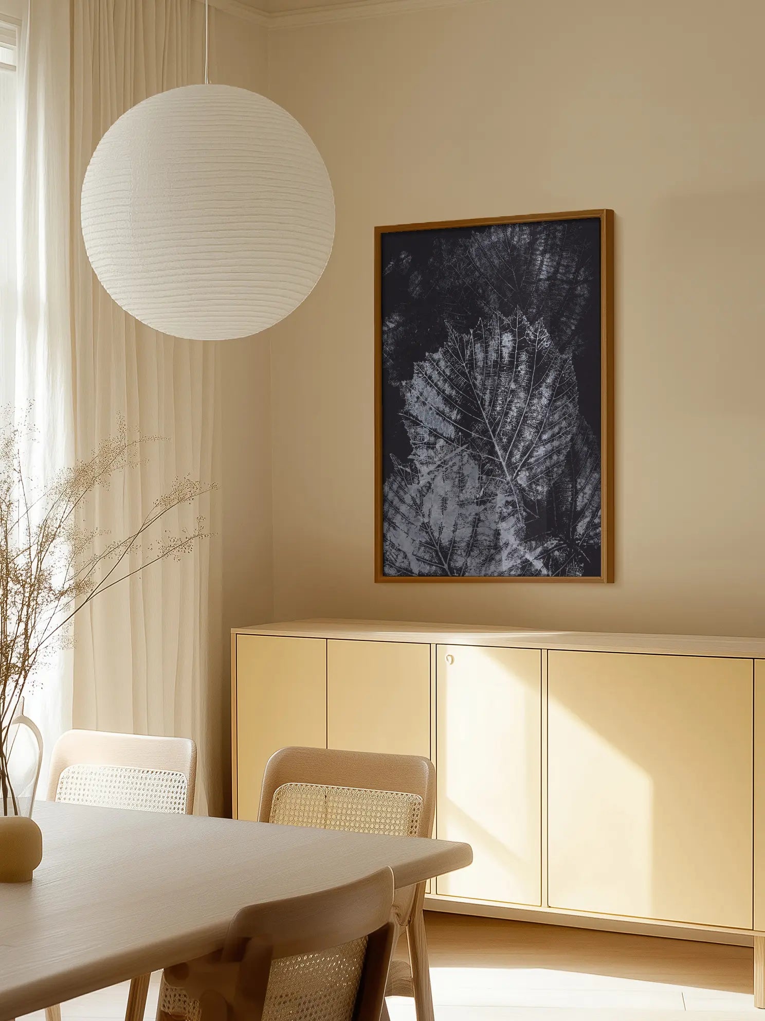 Black and White Leaves Poster