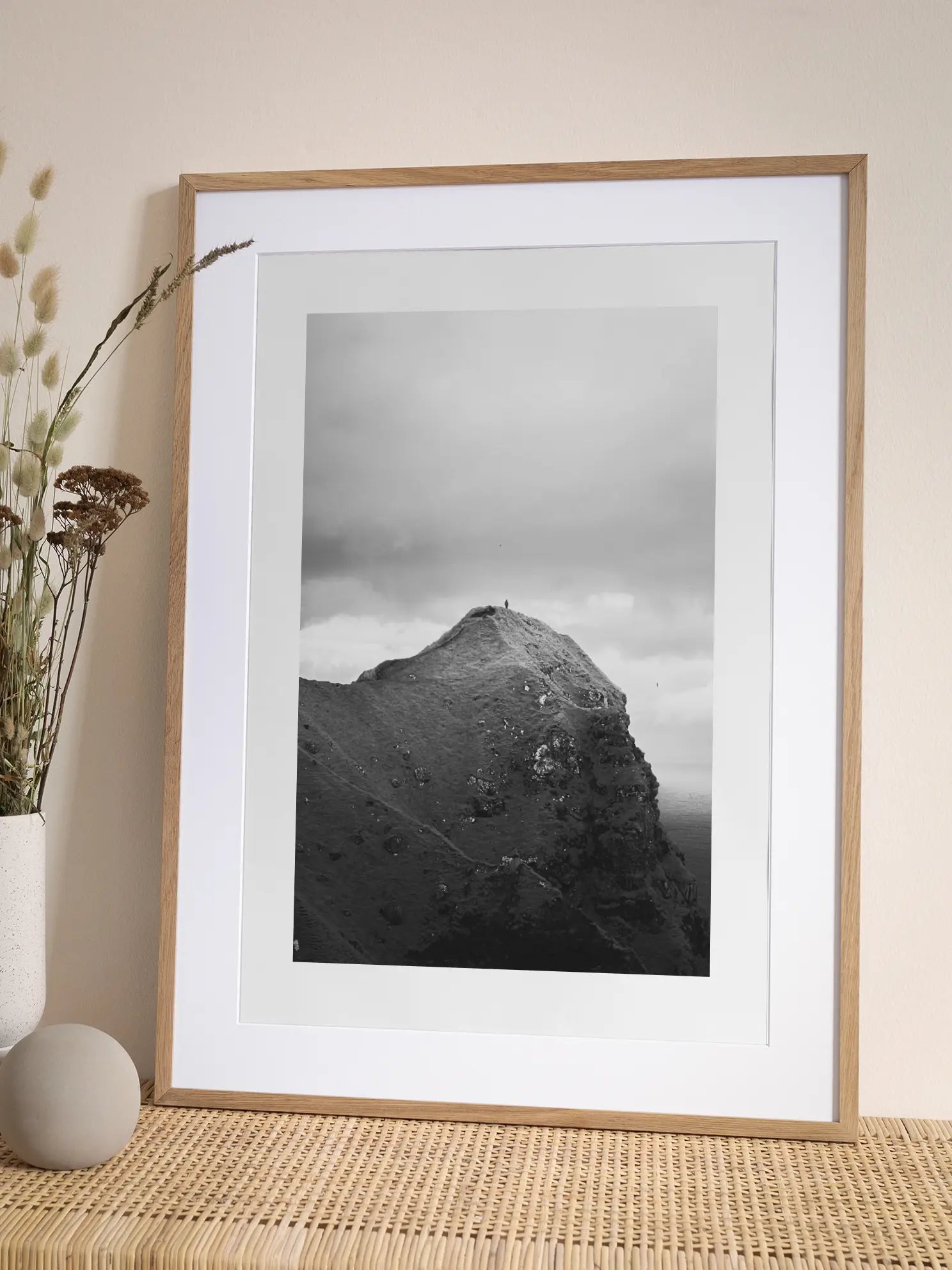Black and White Mountain Top Poster