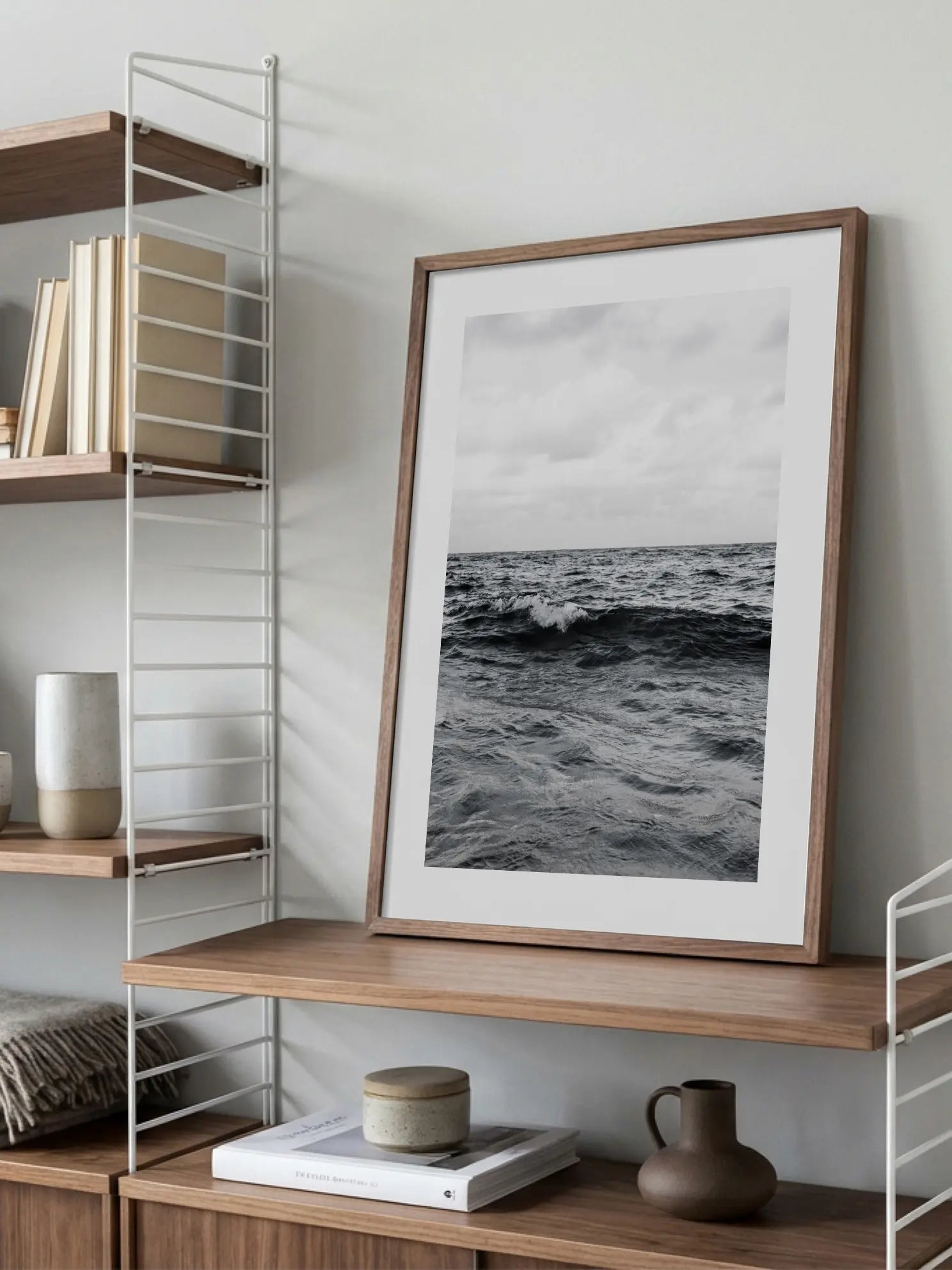 Black and White Ocean Poster