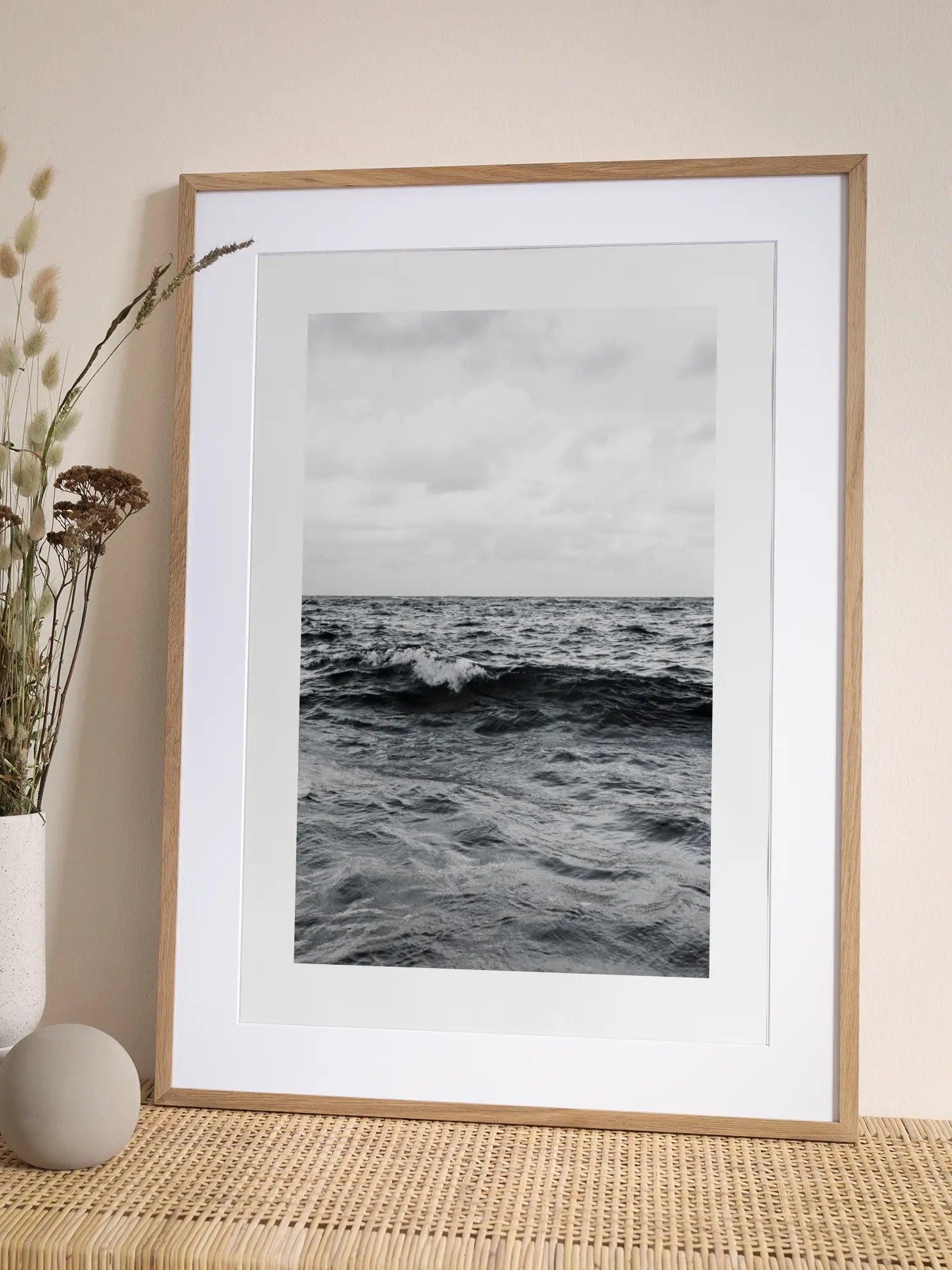 Black and White Ocean Poster
