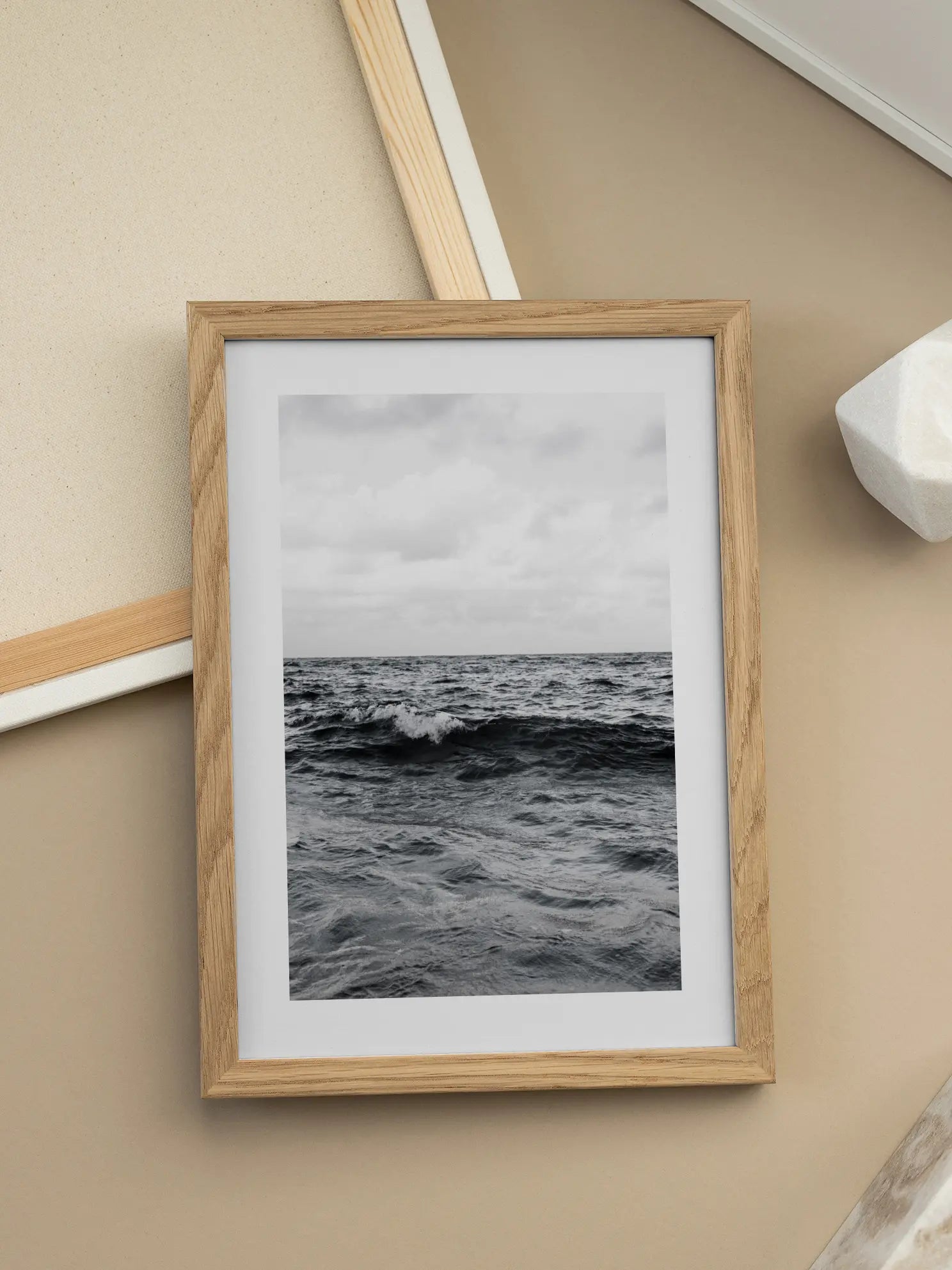 Black and White Ocean Poster