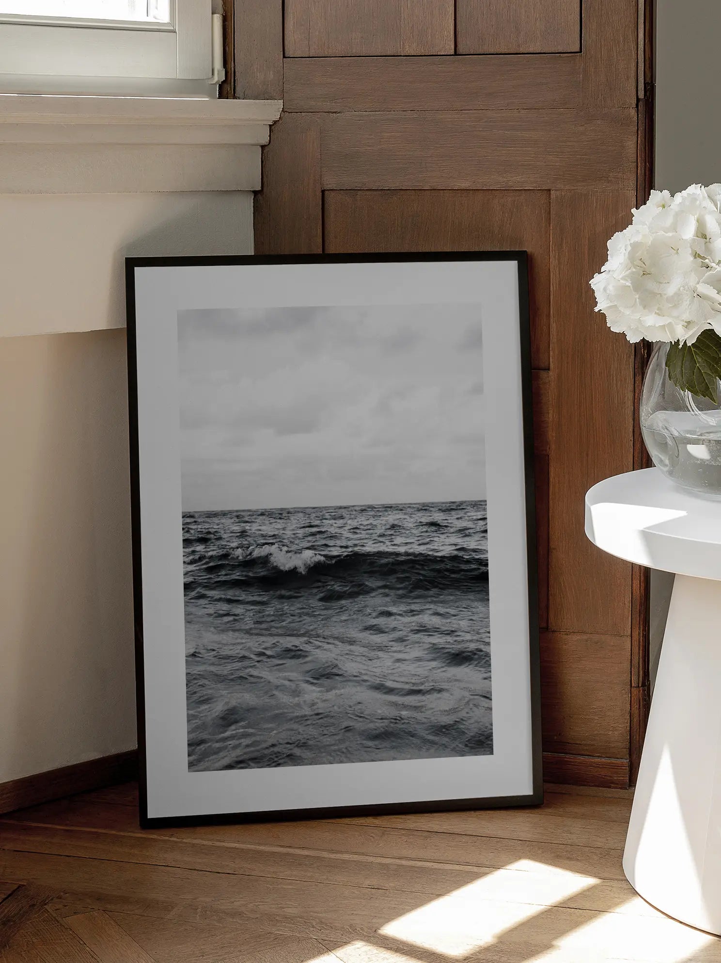 Black and White Ocean Poster