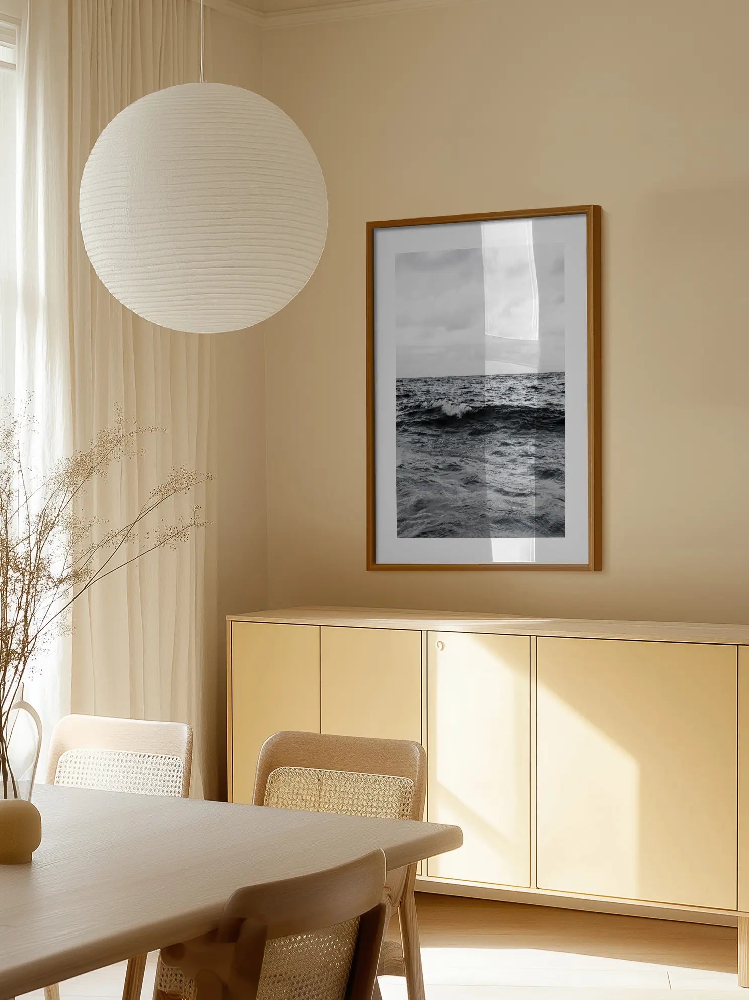Black and White Ocean Poster