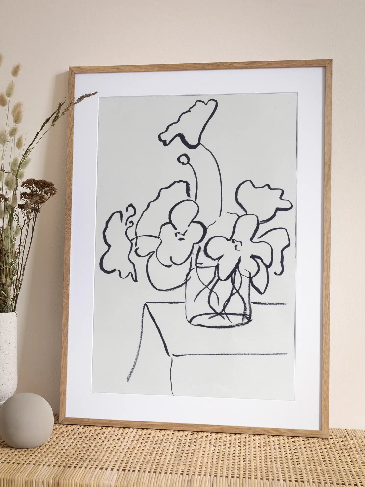 Black and White Poppies Small Poster