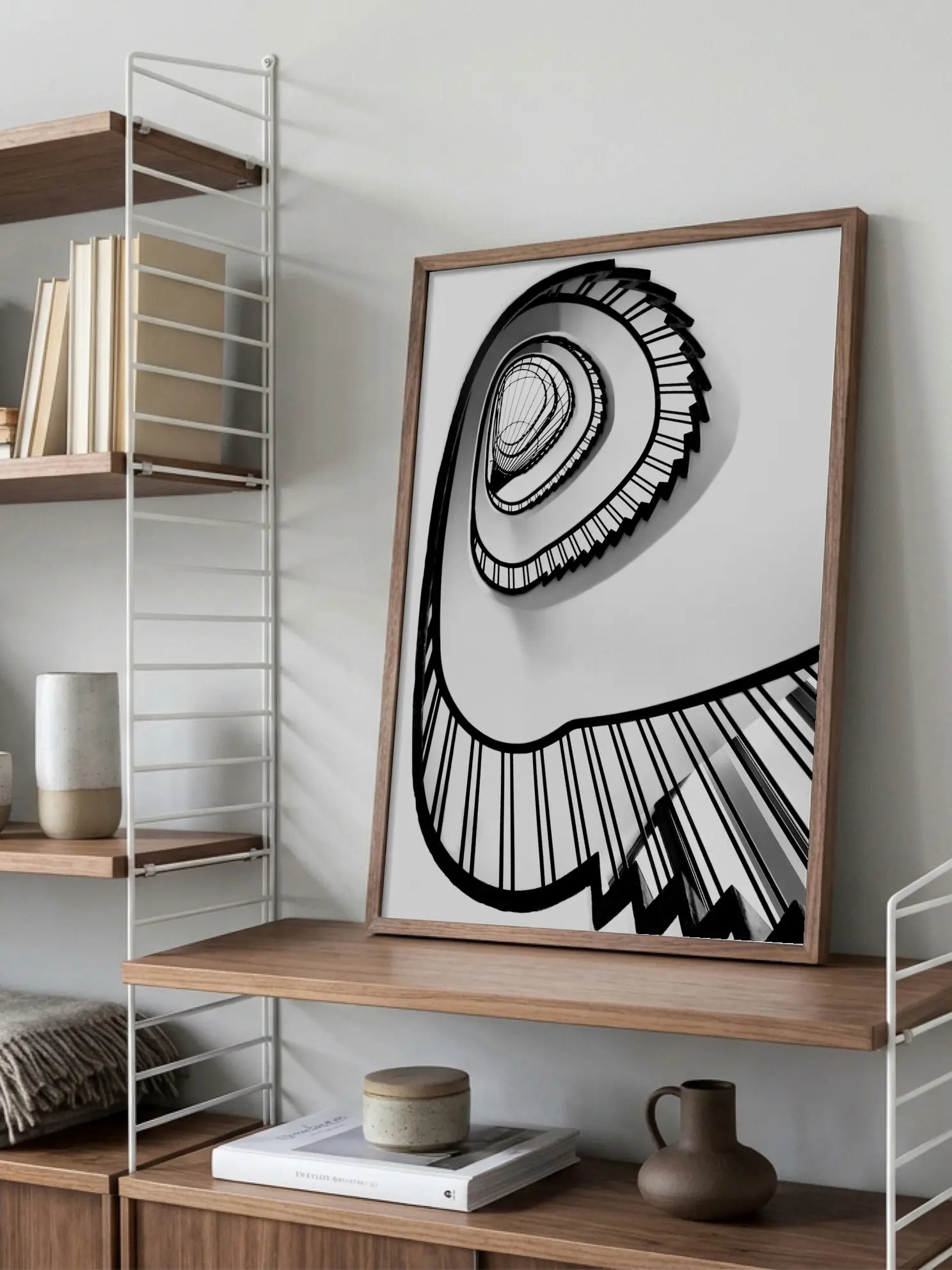 Black and White Spiral Poster