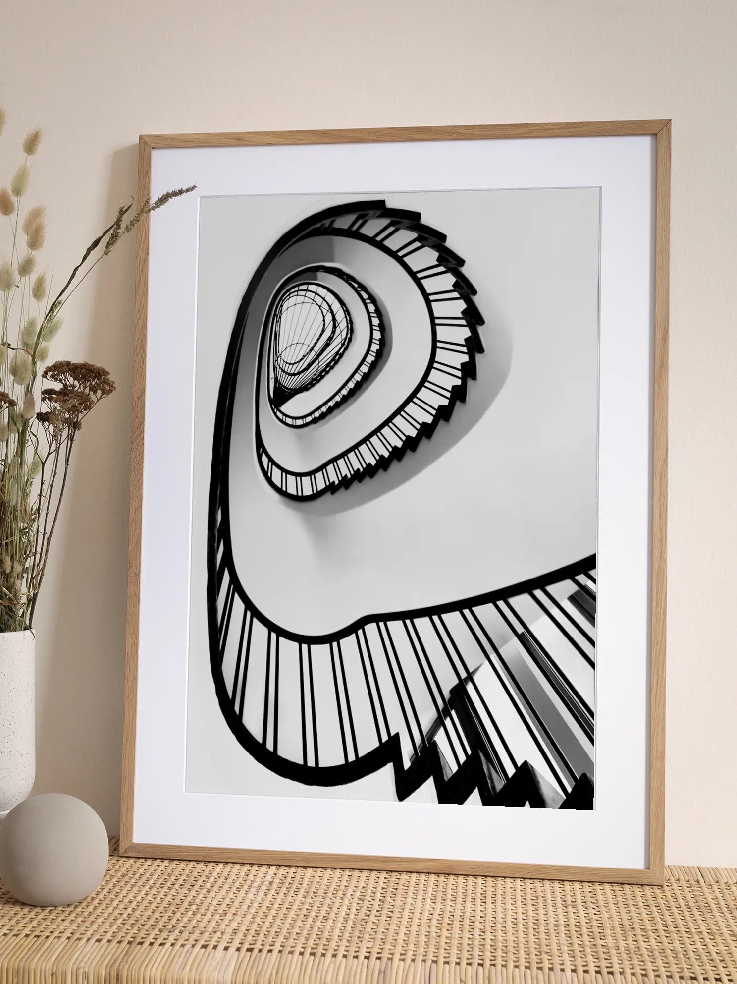 Black and White Spiral Poster