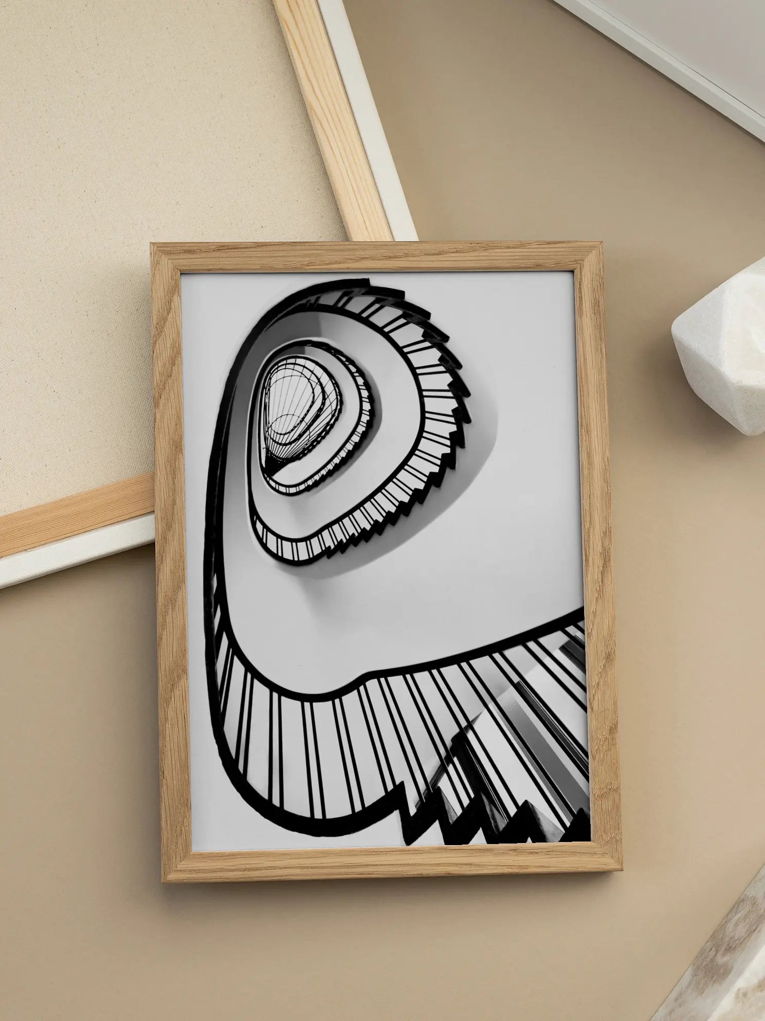 Black and White Spiral Poster