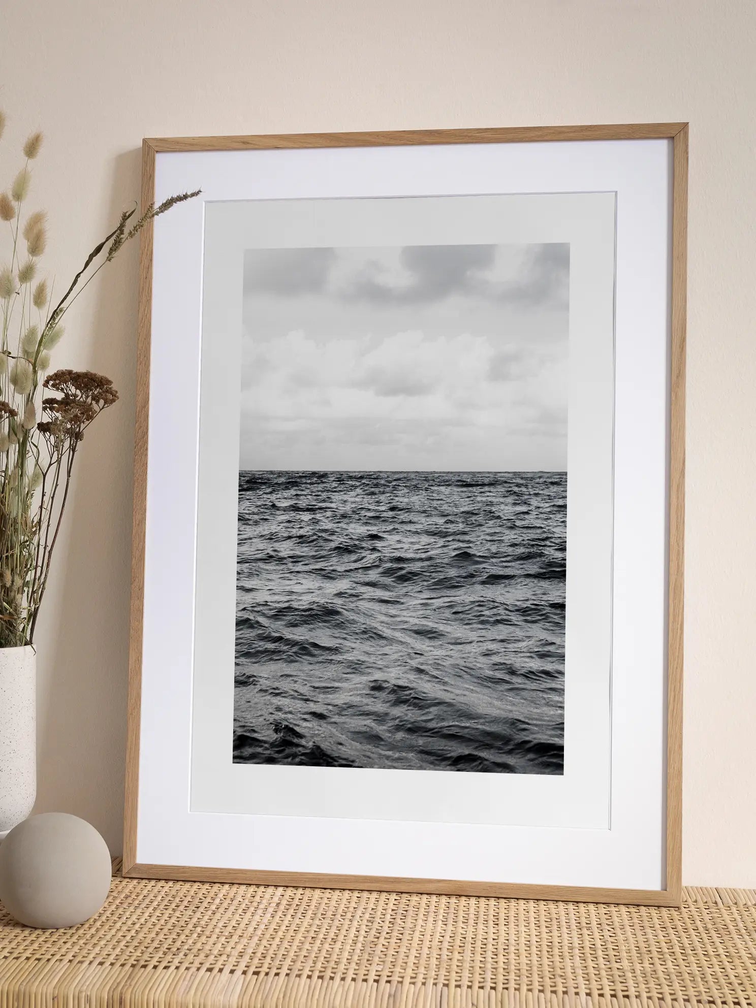 Black and White Waves Poster