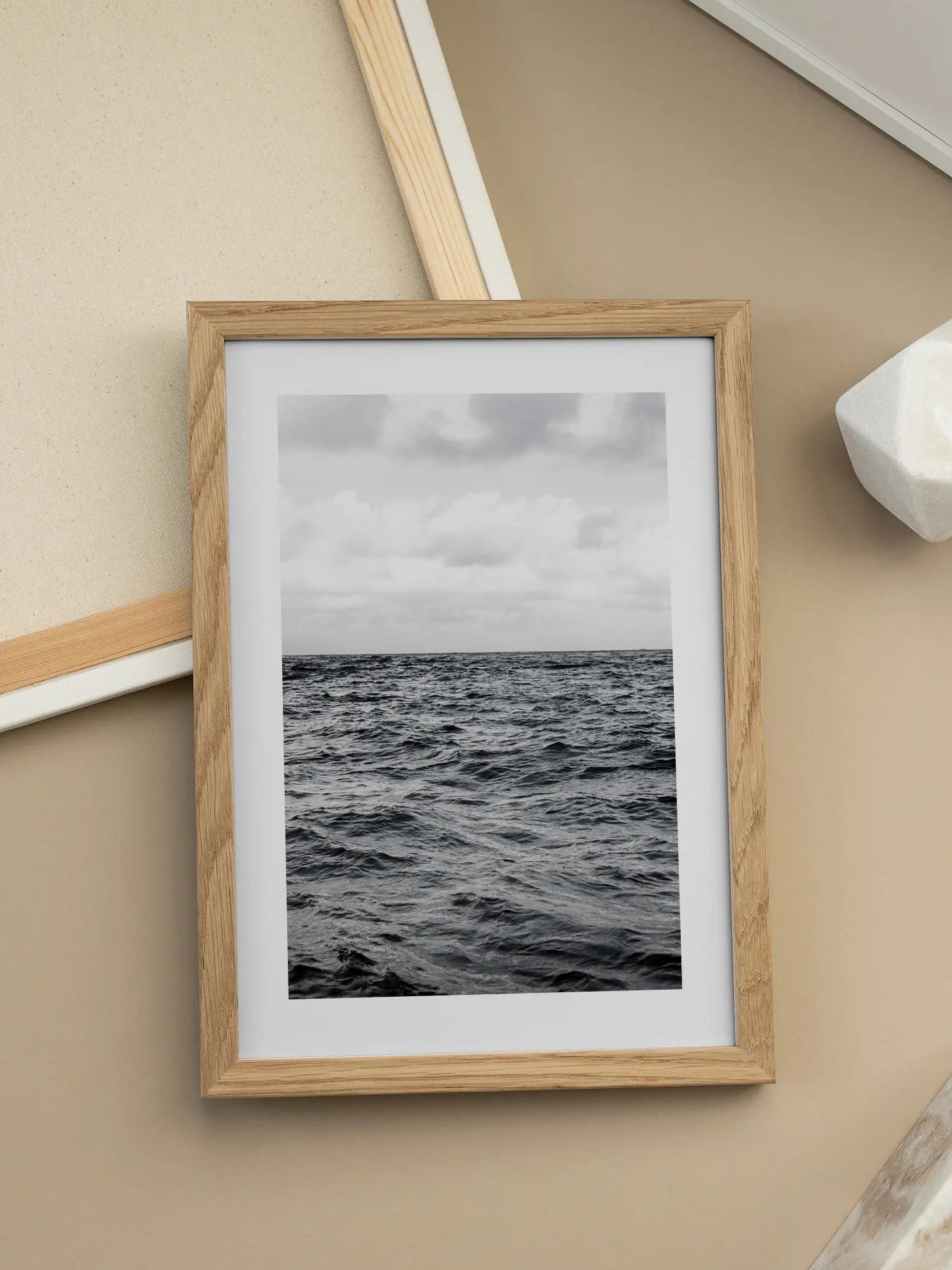 Black and White Waves Poster