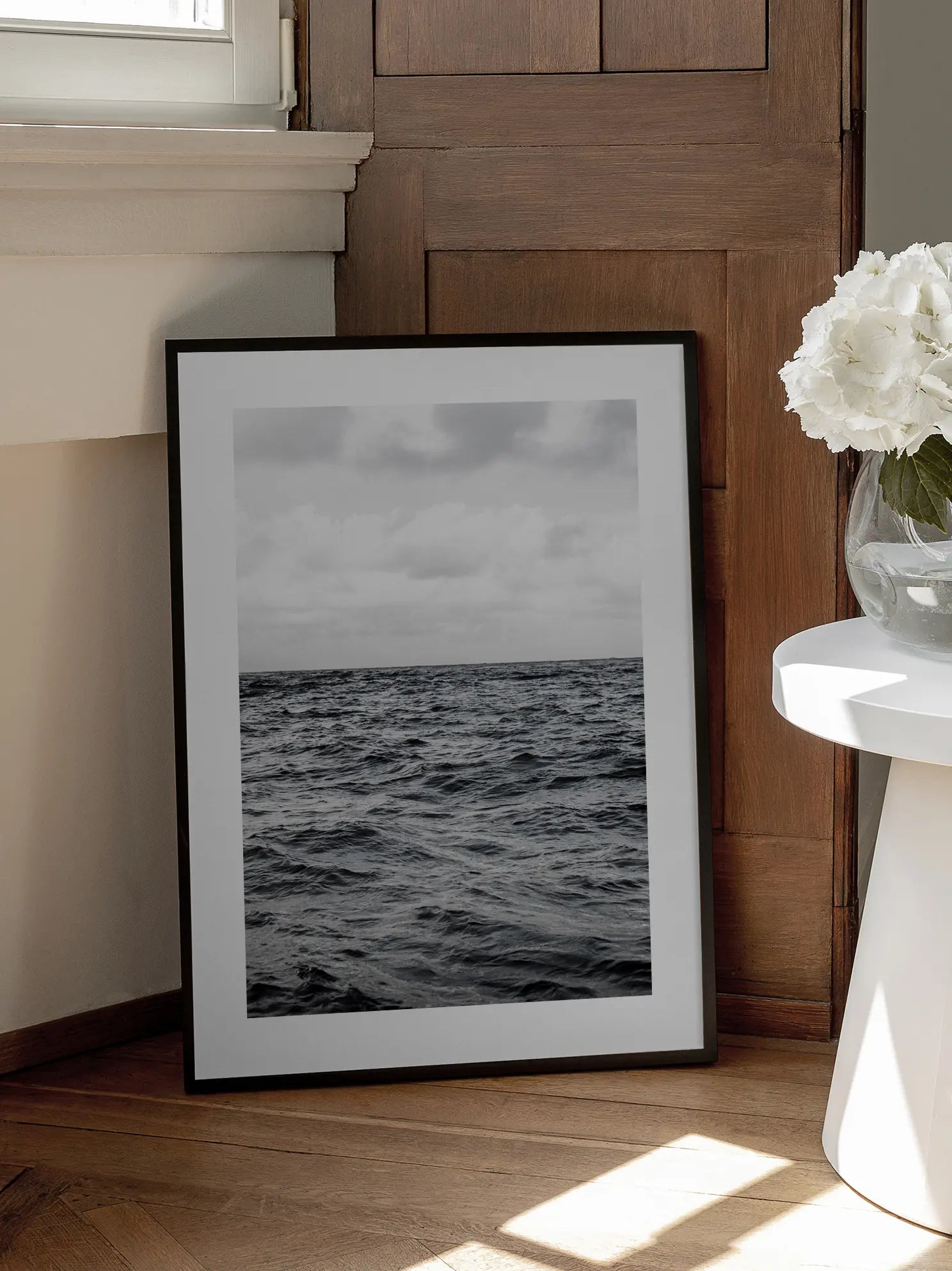 Black and White Waves Poster