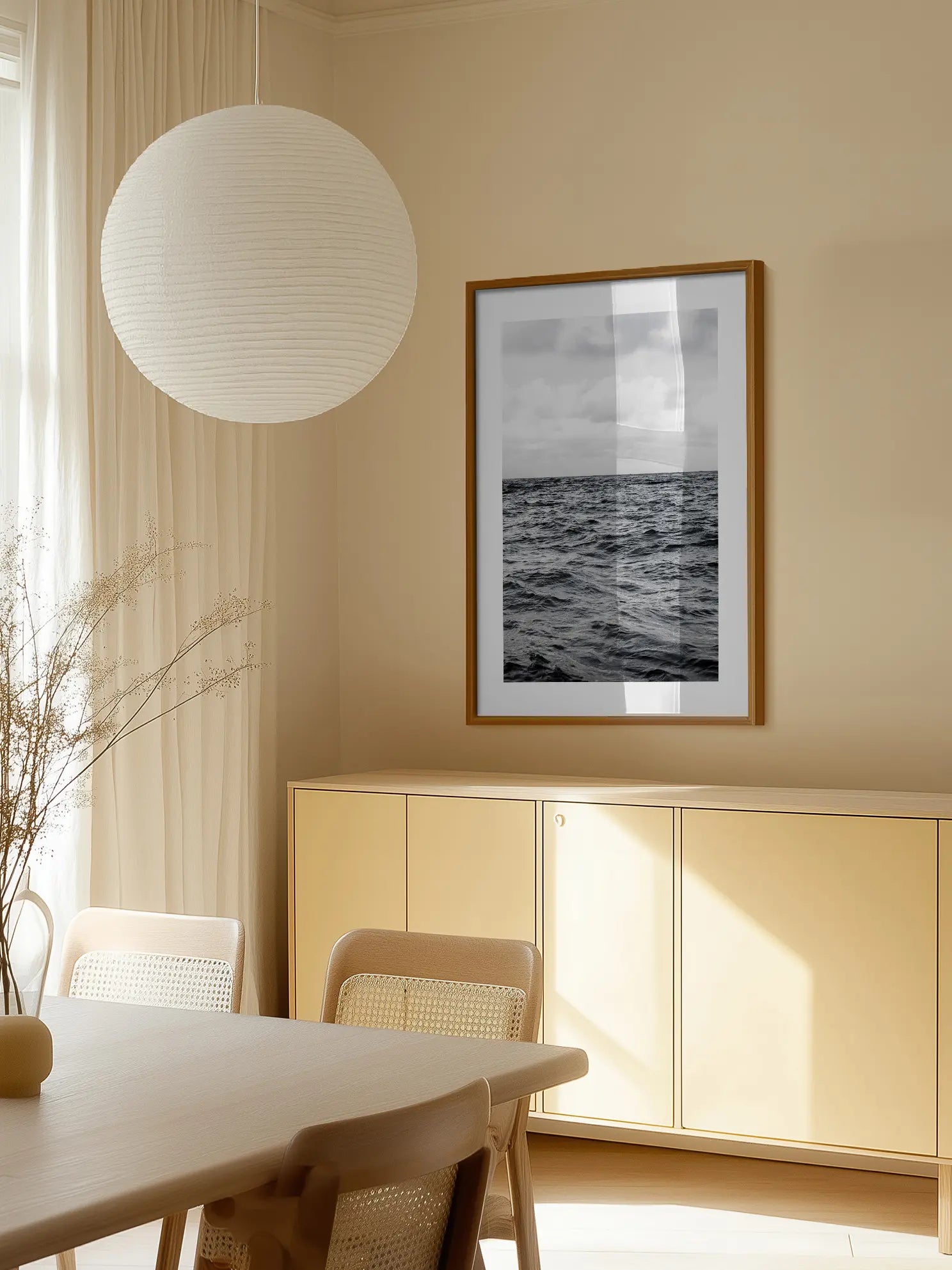 Black and White Waves Poster