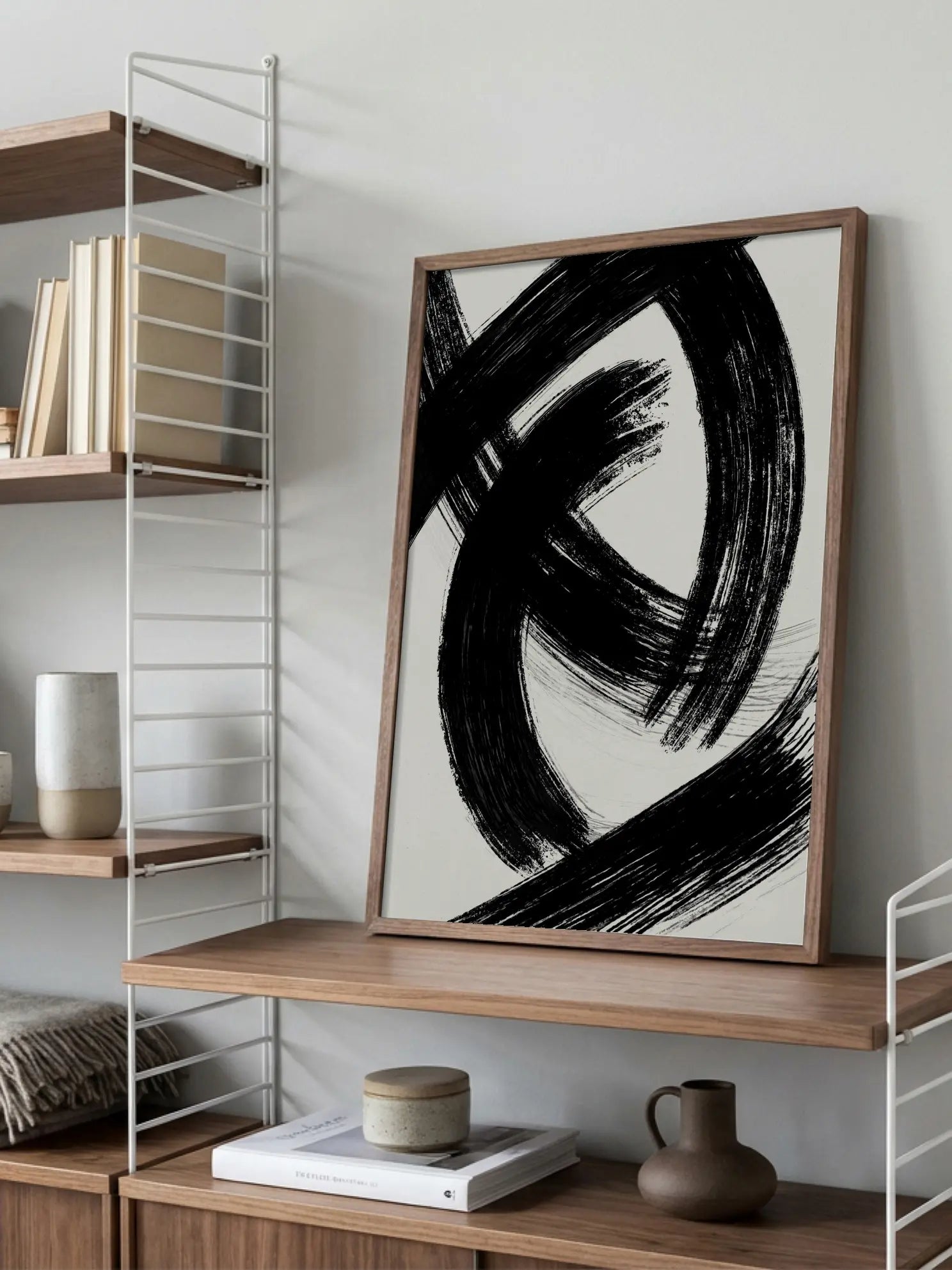 Black Brush Stroke No2 Poster