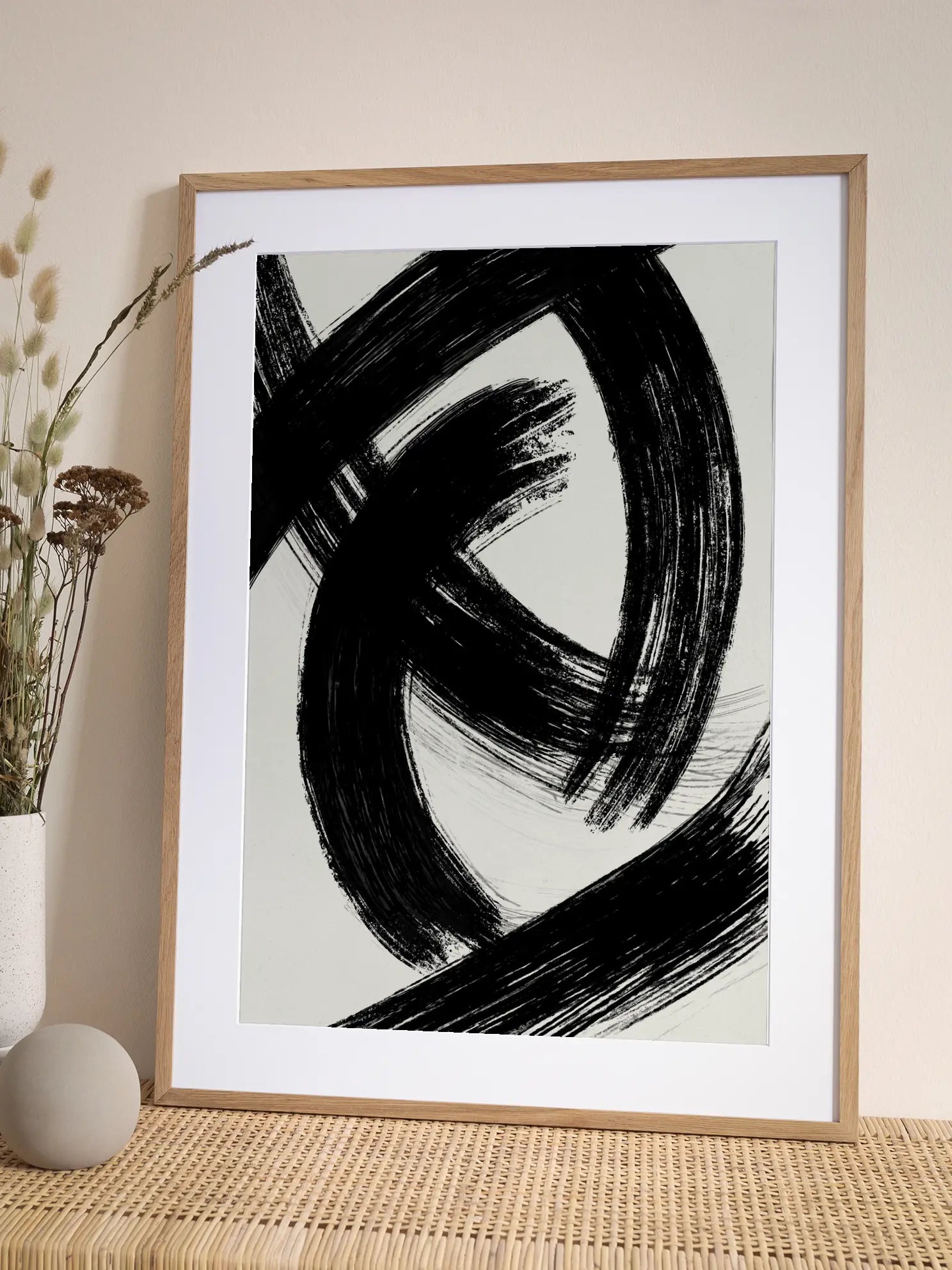 Black Brush Stroke No2 Poster