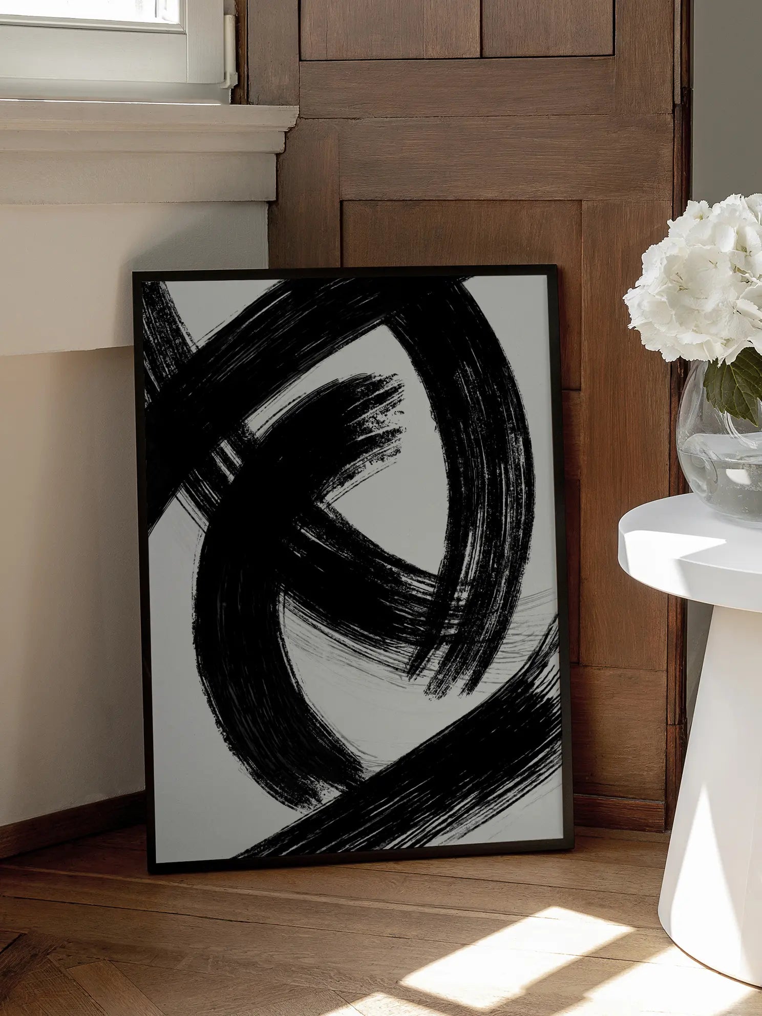 Black Brush Stroke No2 Poster