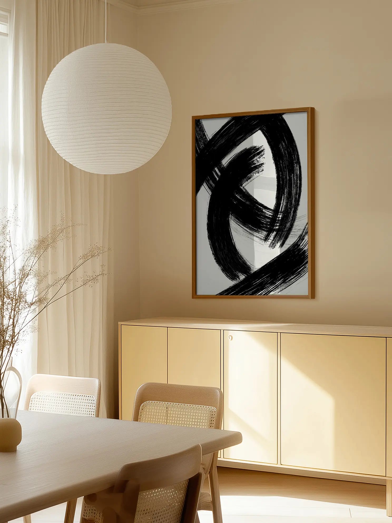 Black Brush Stroke No2 Poster