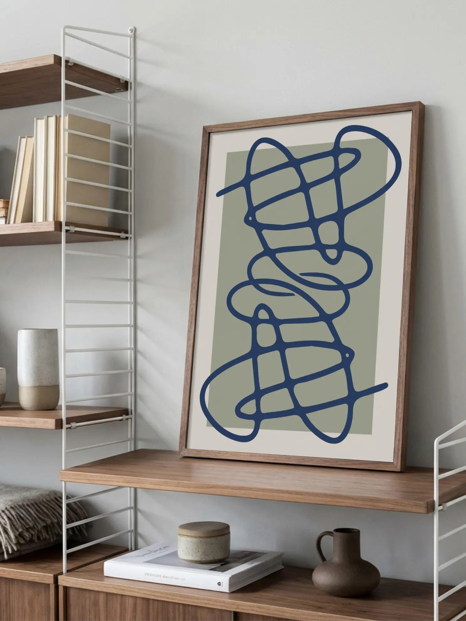 Blue Abstract Lines Poster