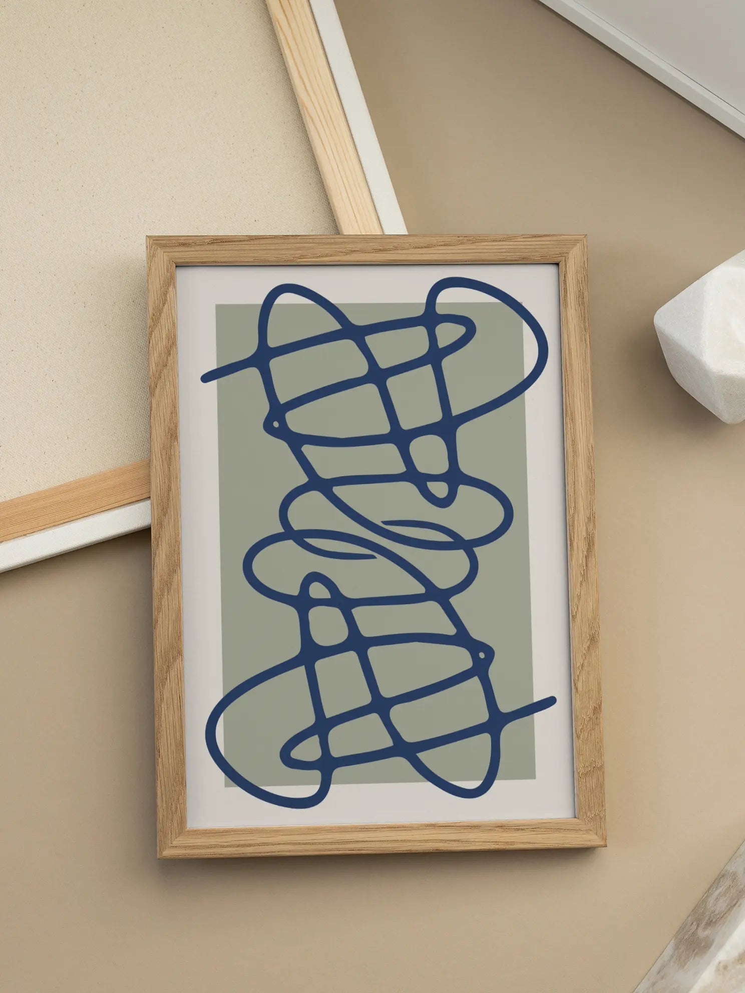 Blue Abstract Lines Poster