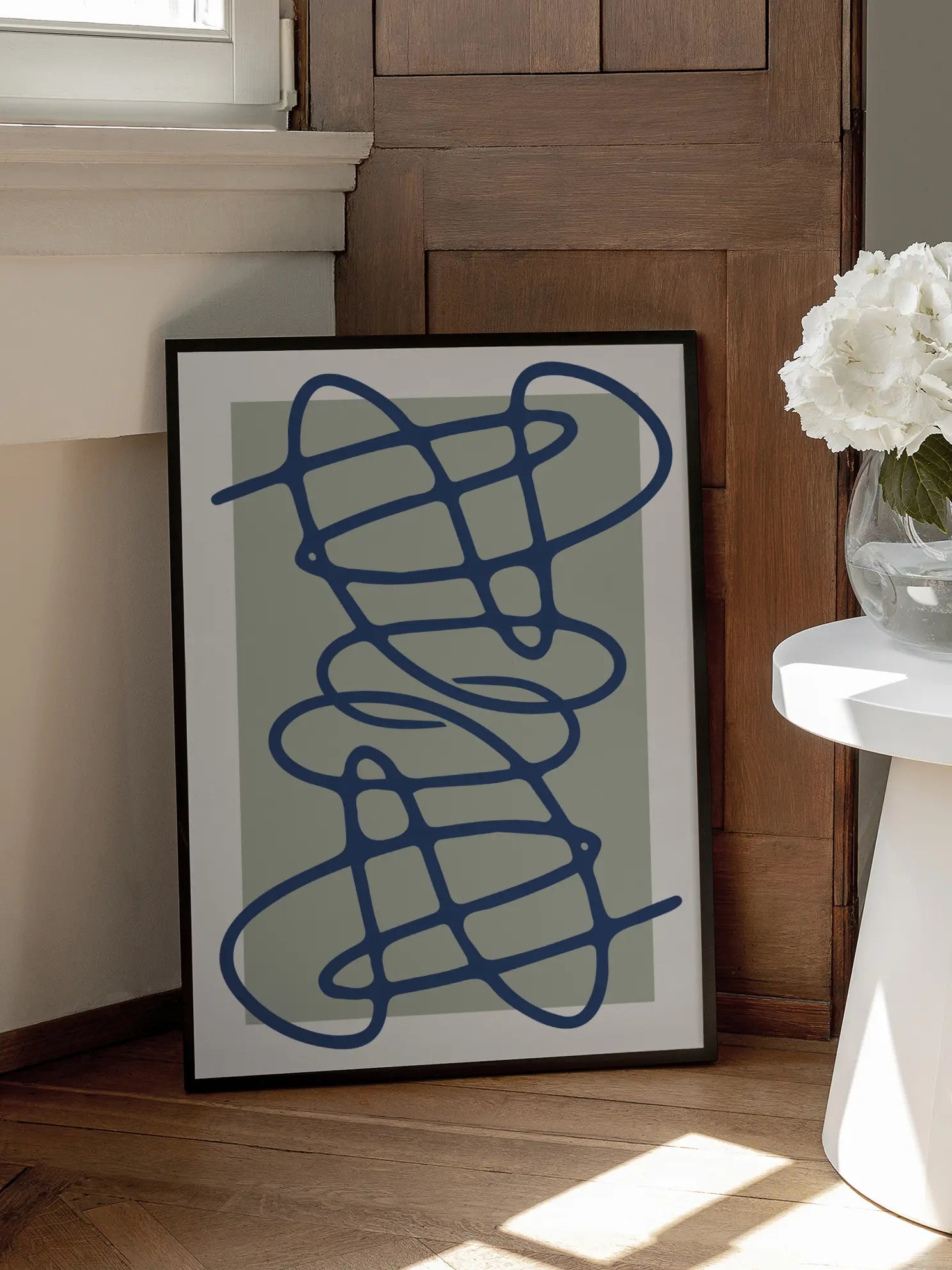 Blue Abstract Lines Poster