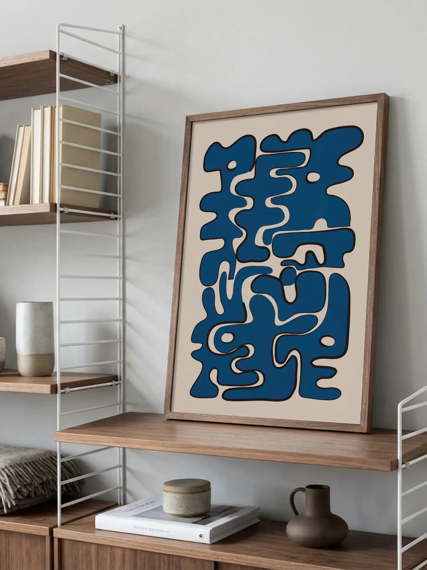 Blue Abstract Shapes Poster
