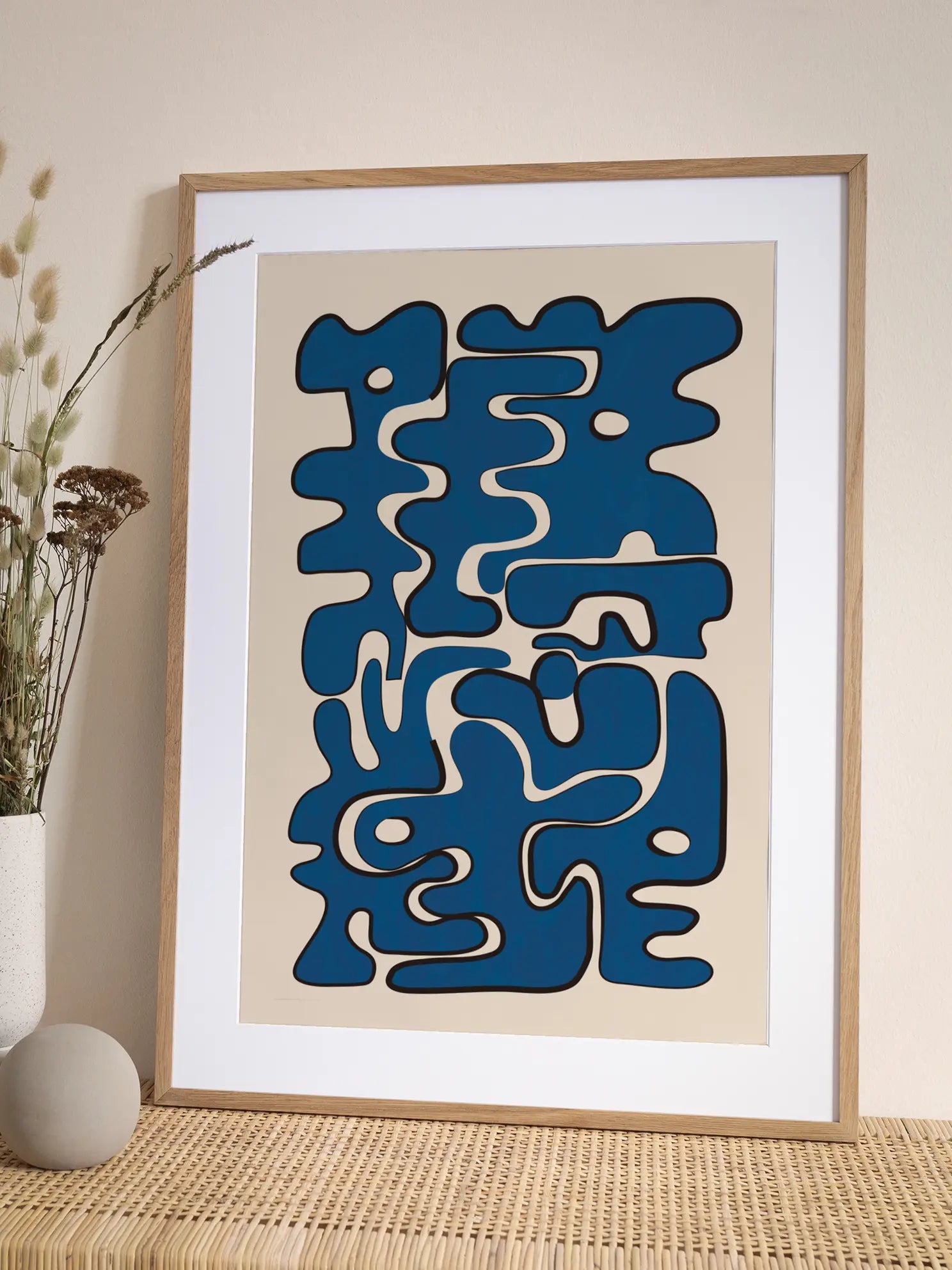 Blue Abstract Shapes Poster