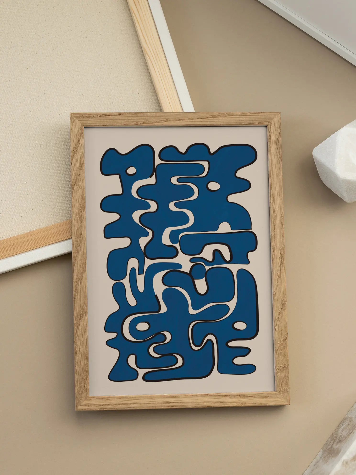 Blue Abstract Shapes Poster