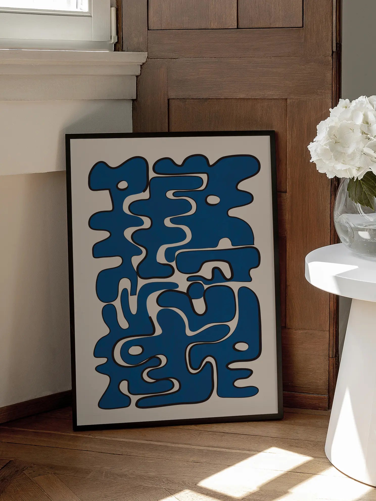 Blue Abstract Shapes Poster
