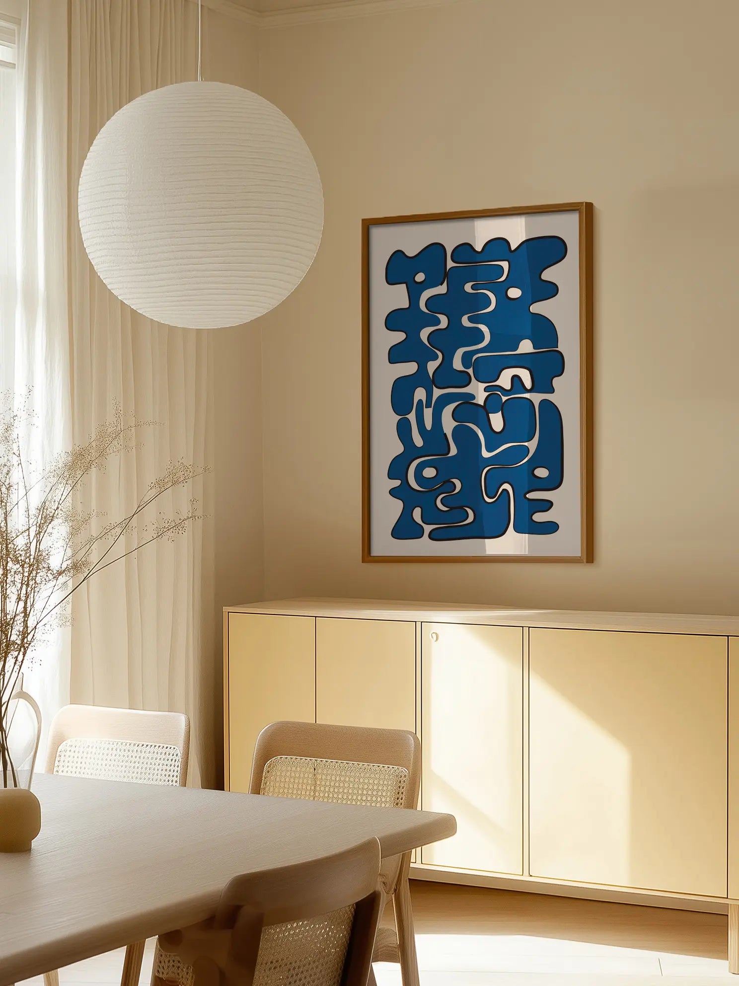 Blue Abstract Shapes Poster
