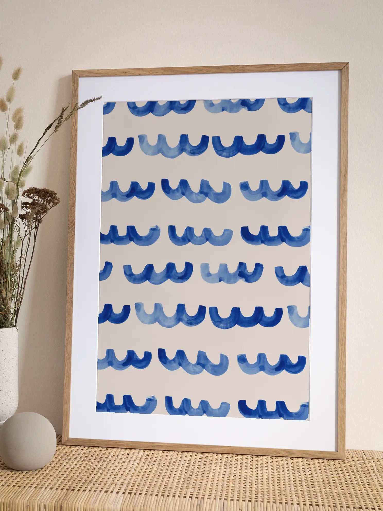 Blue Brush Strokes Poster