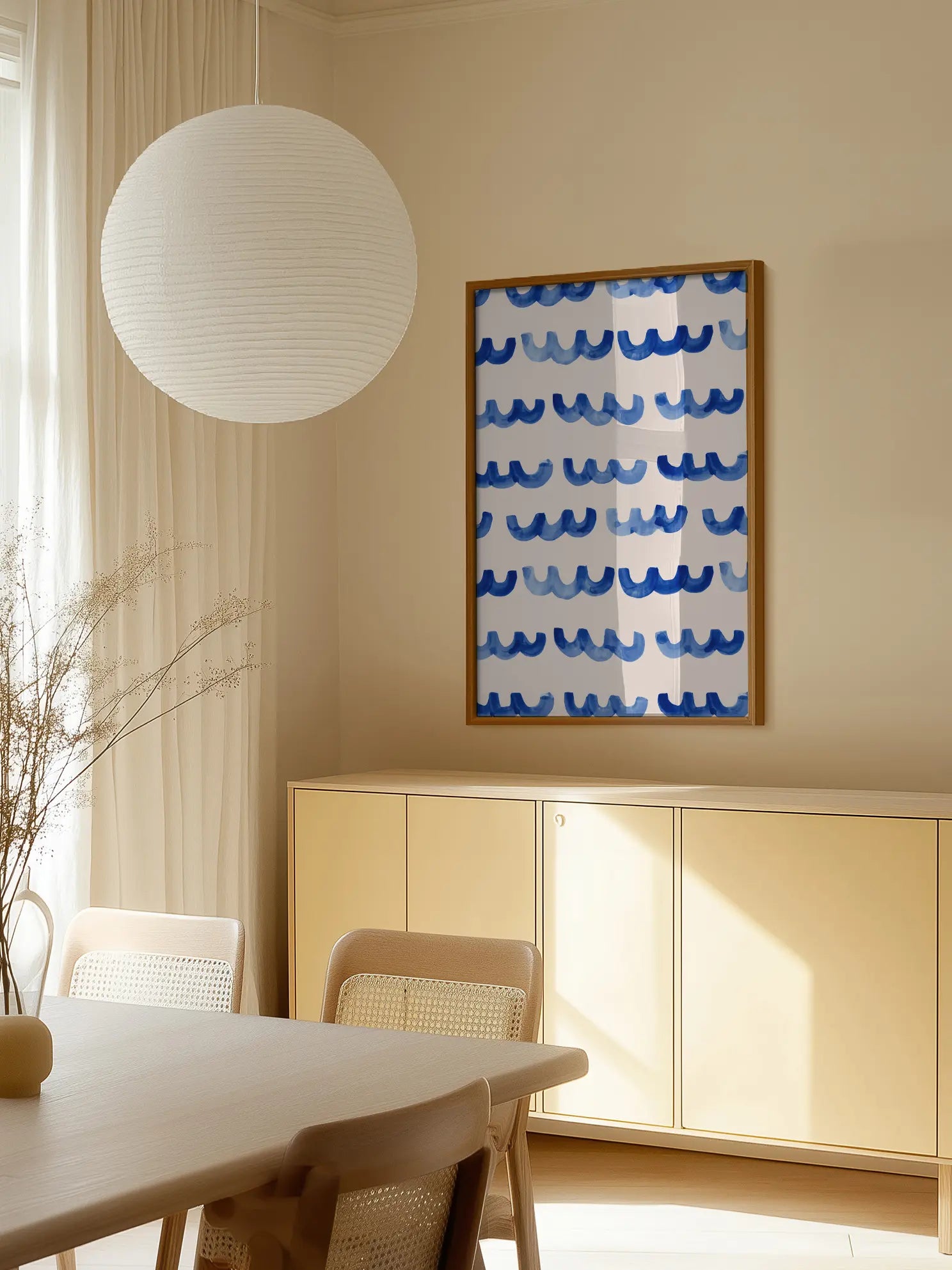 Blue Brush Strokes Poster