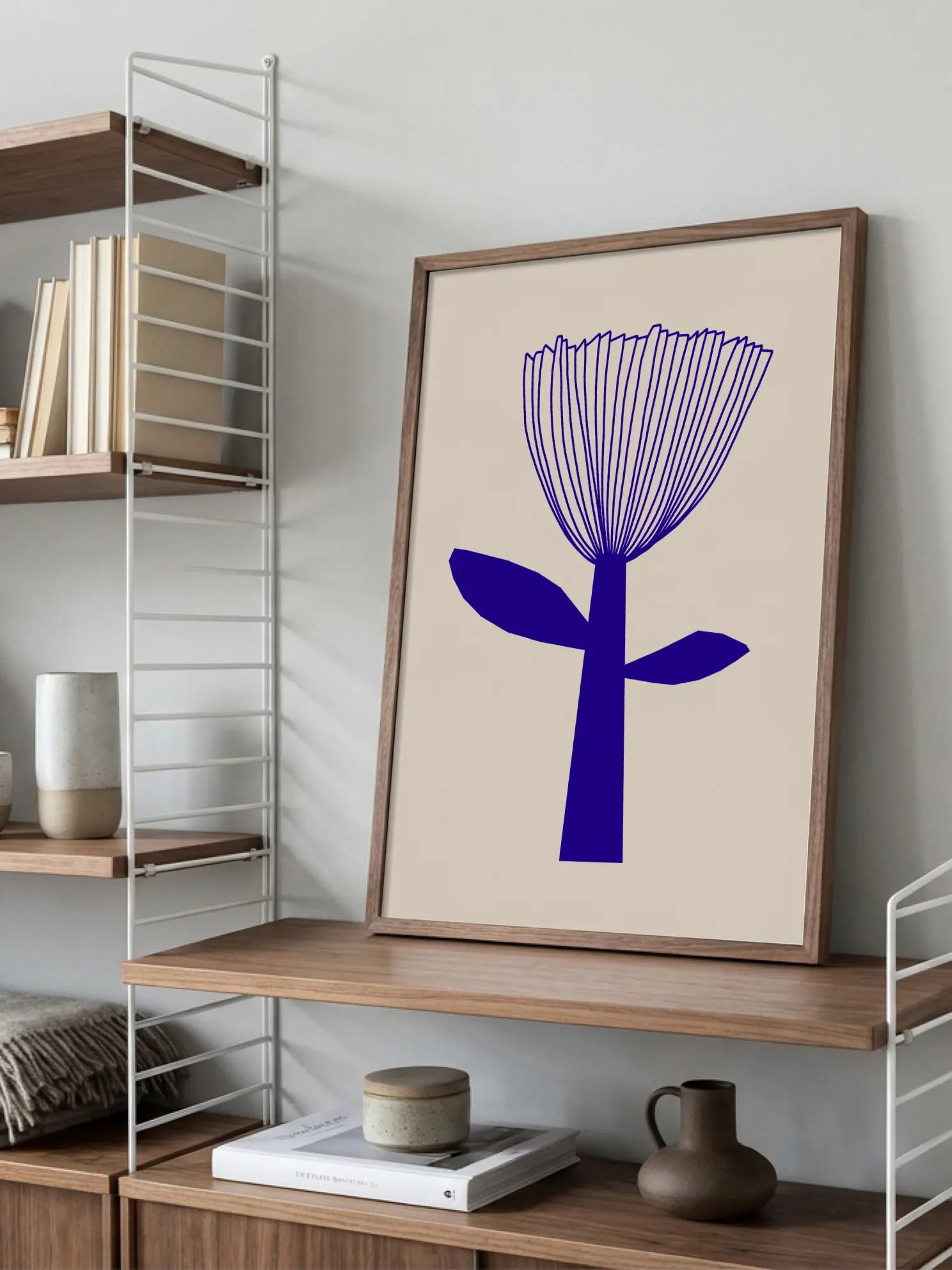 Blue Graphic Flower Poster