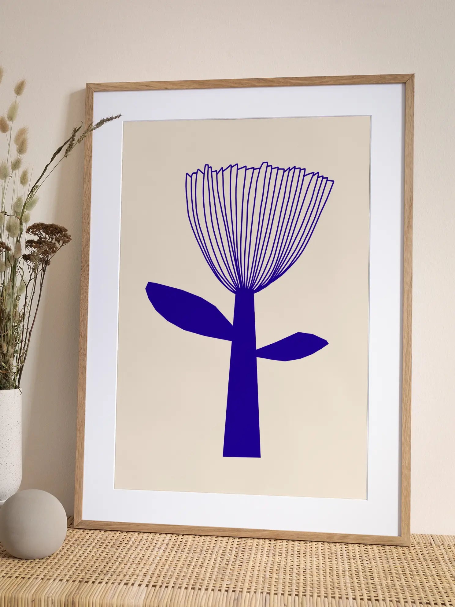 Blue Graphic Flower Poster